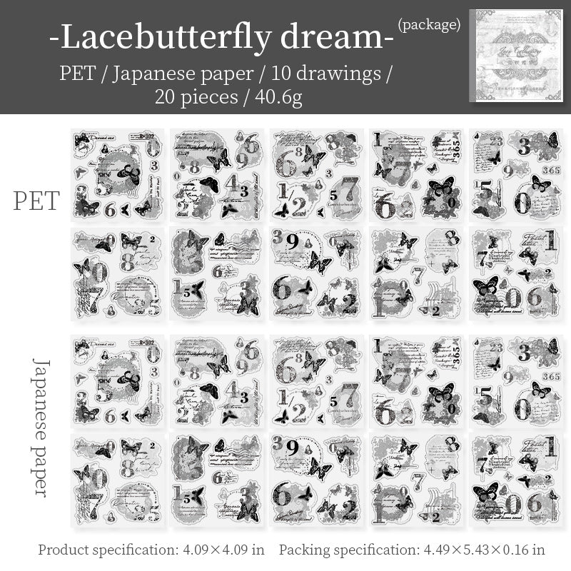 Lace theme Pre-cut Washi&PET Sticker Book