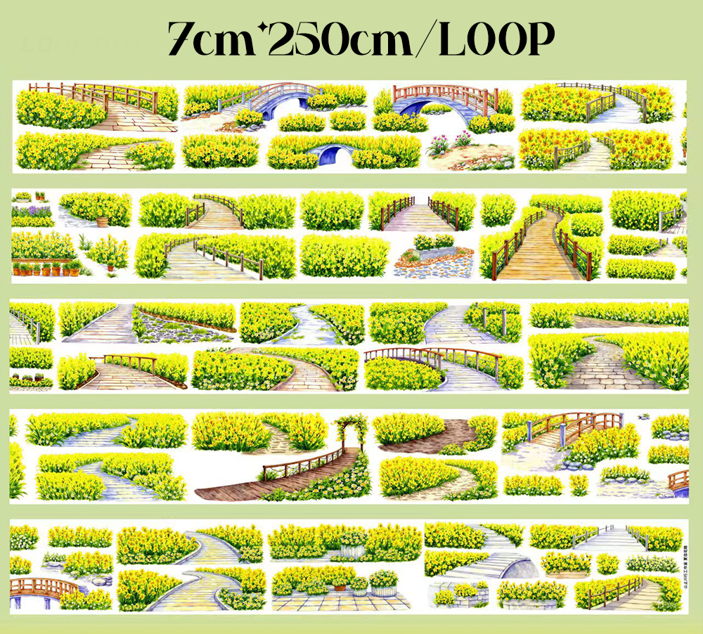 【SZCX】Path of Yellow Flowers Landscape PET Tape