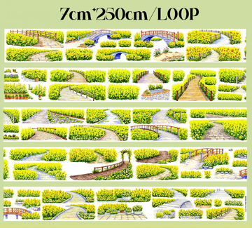 【SZCX】Path of Yellow Flowers Landscape PET Tape