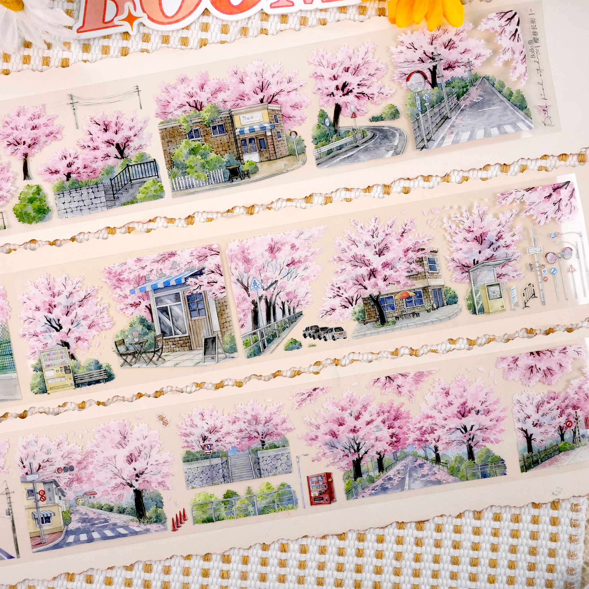【BOBOYU】Sakura Long Street Landscape Tape
