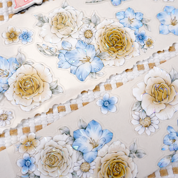 【MOOBOOM】Freesia & Rose Shell Light Foil Pre-cut PET Tape