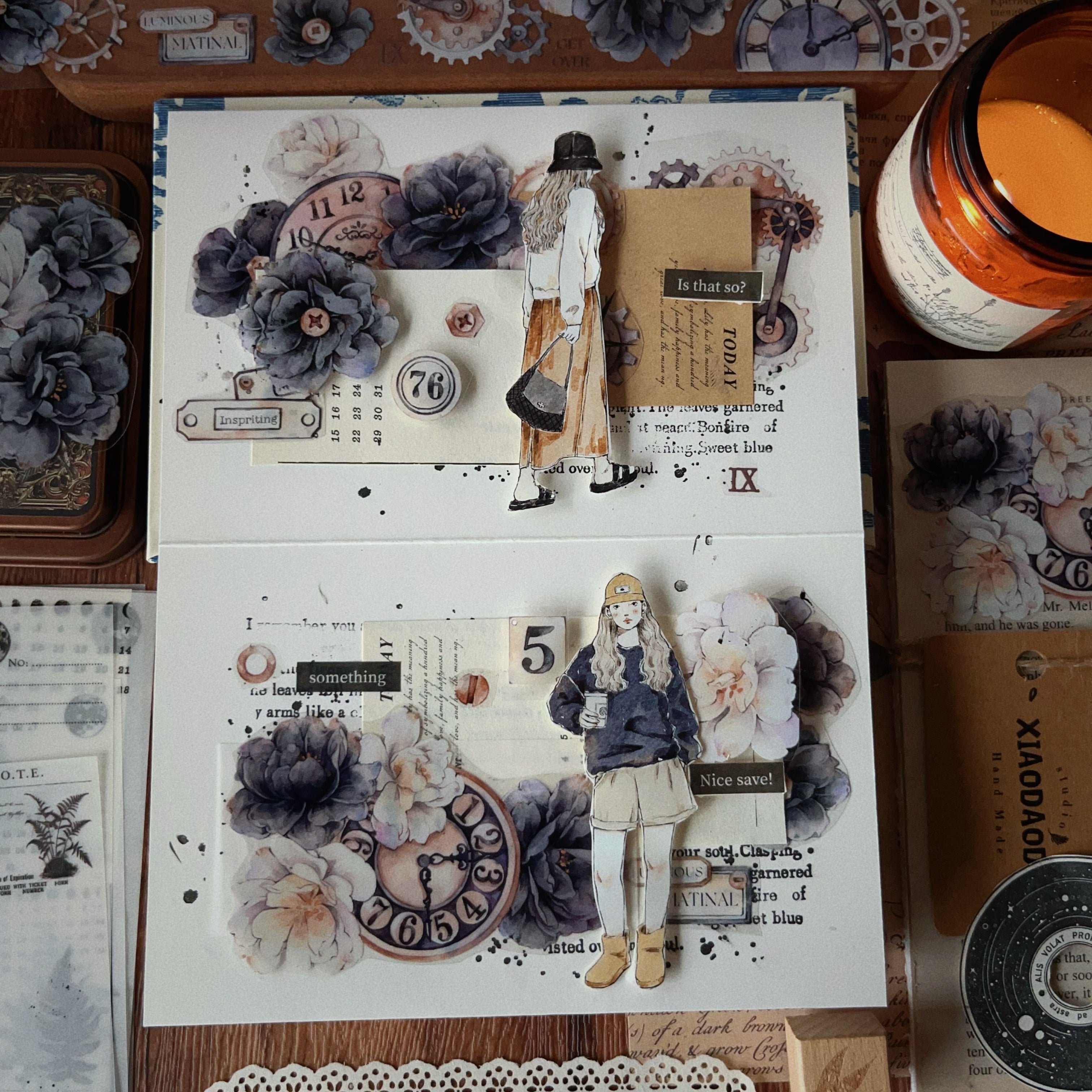 Black and White Flowers Tape (5.5cm*120cm)