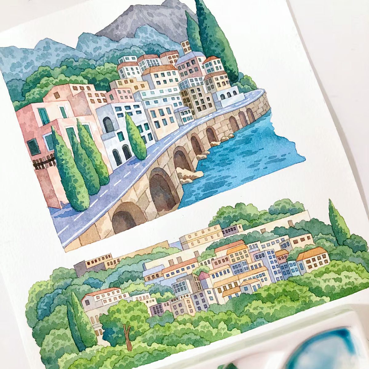 【MOOBOOM】 City in the Mountains Pre-cut Landscape PET Tape