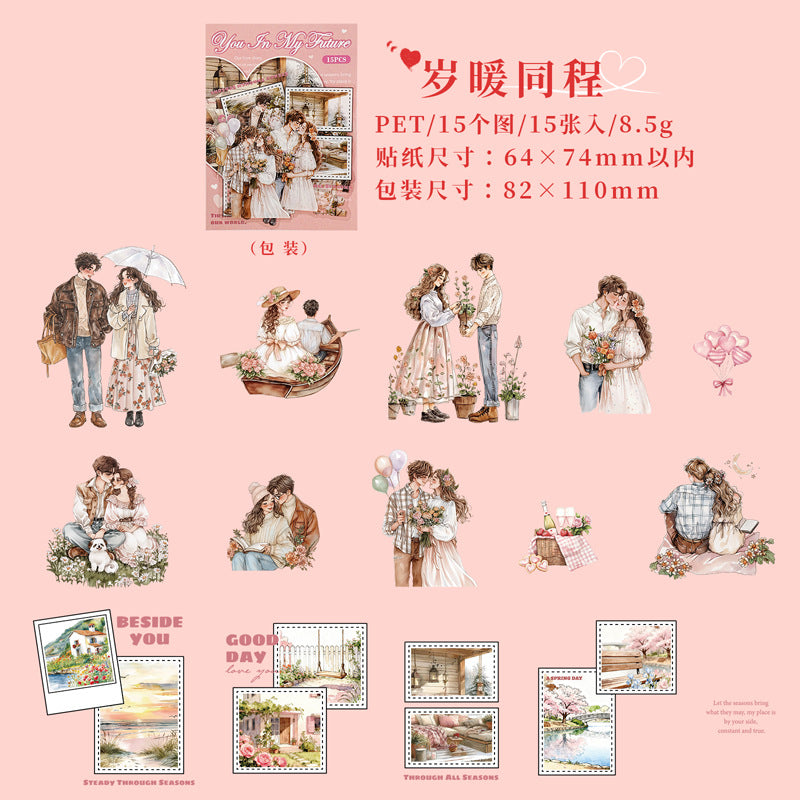 Life with You Couples Themed Character PET Stickers