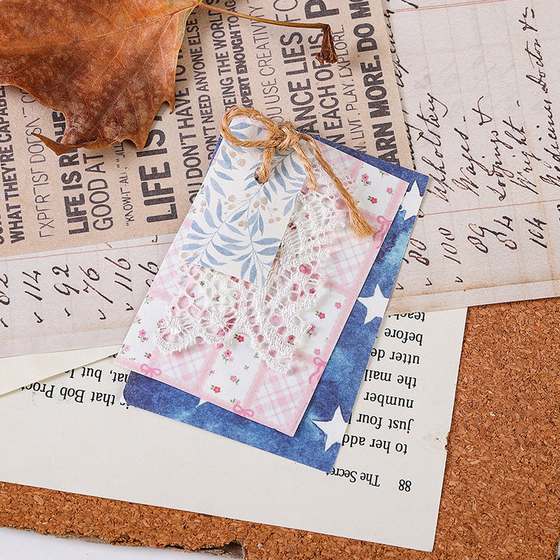 Plaid with Floral Print Scrapbooking Paper