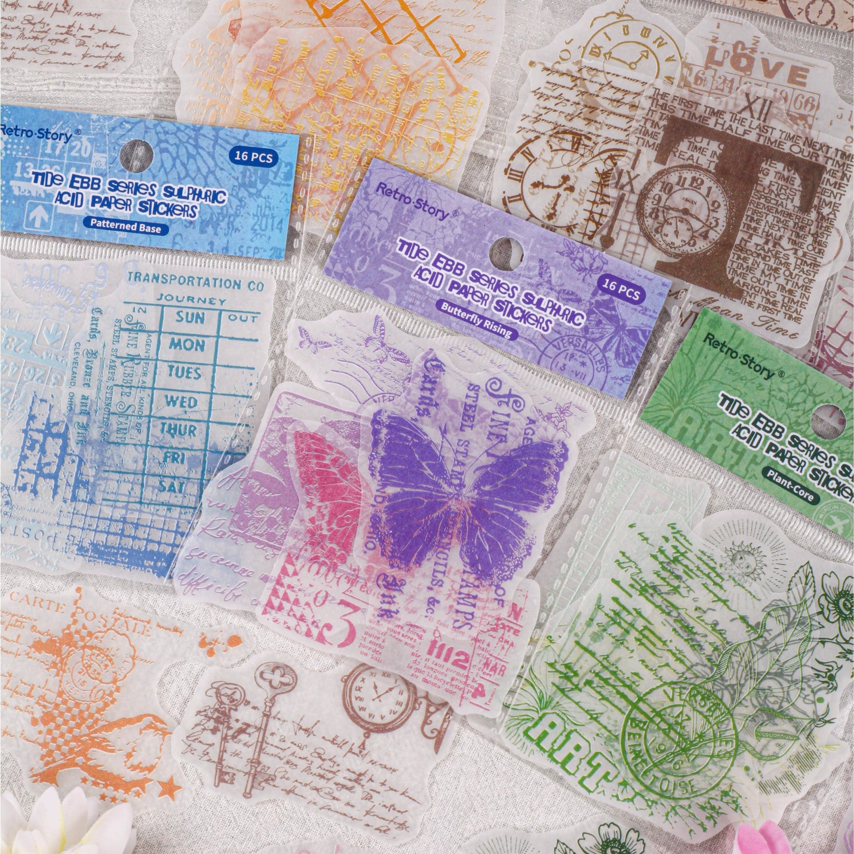 Vintage Text Parchment Paper Stickers