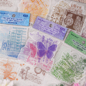 Vintage Text Parchment Paper Stickers