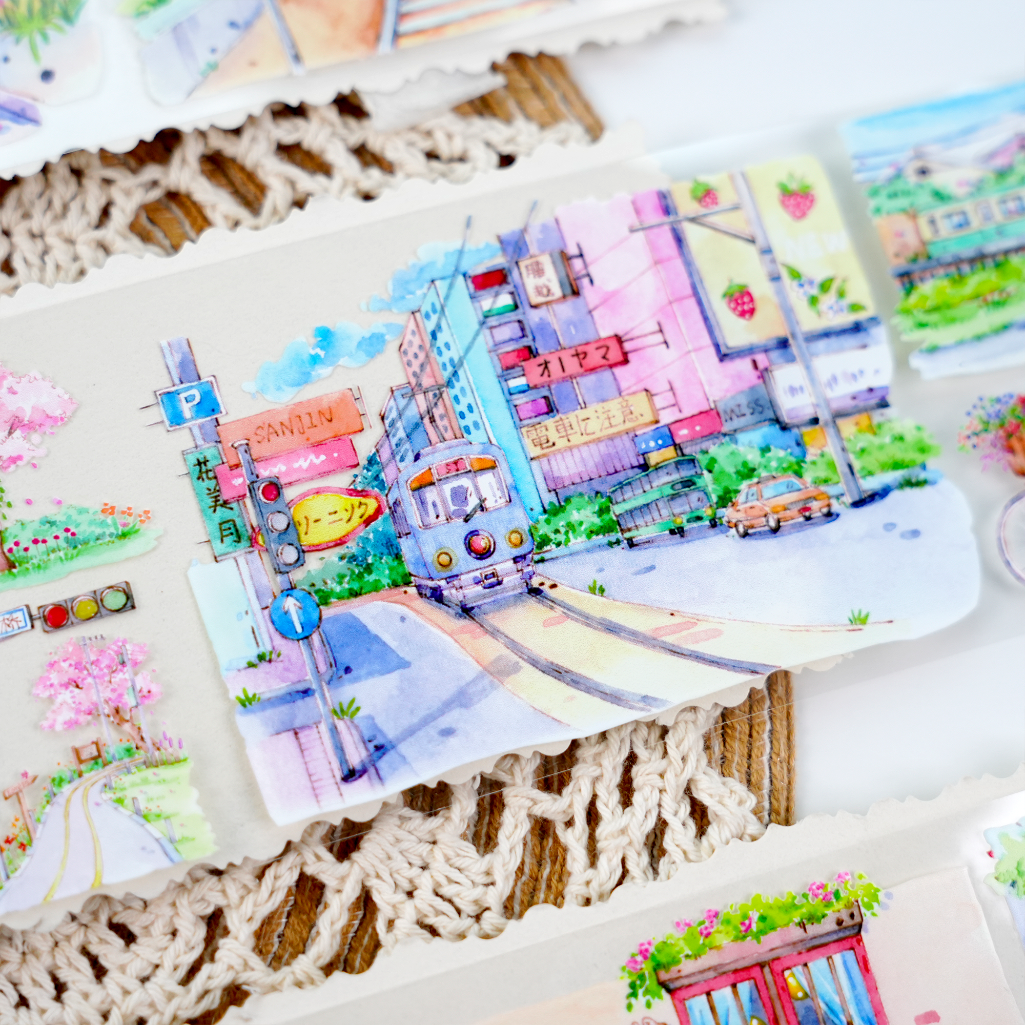 【NEW Studio】Bicycles and Trams PET Landscaping Tape