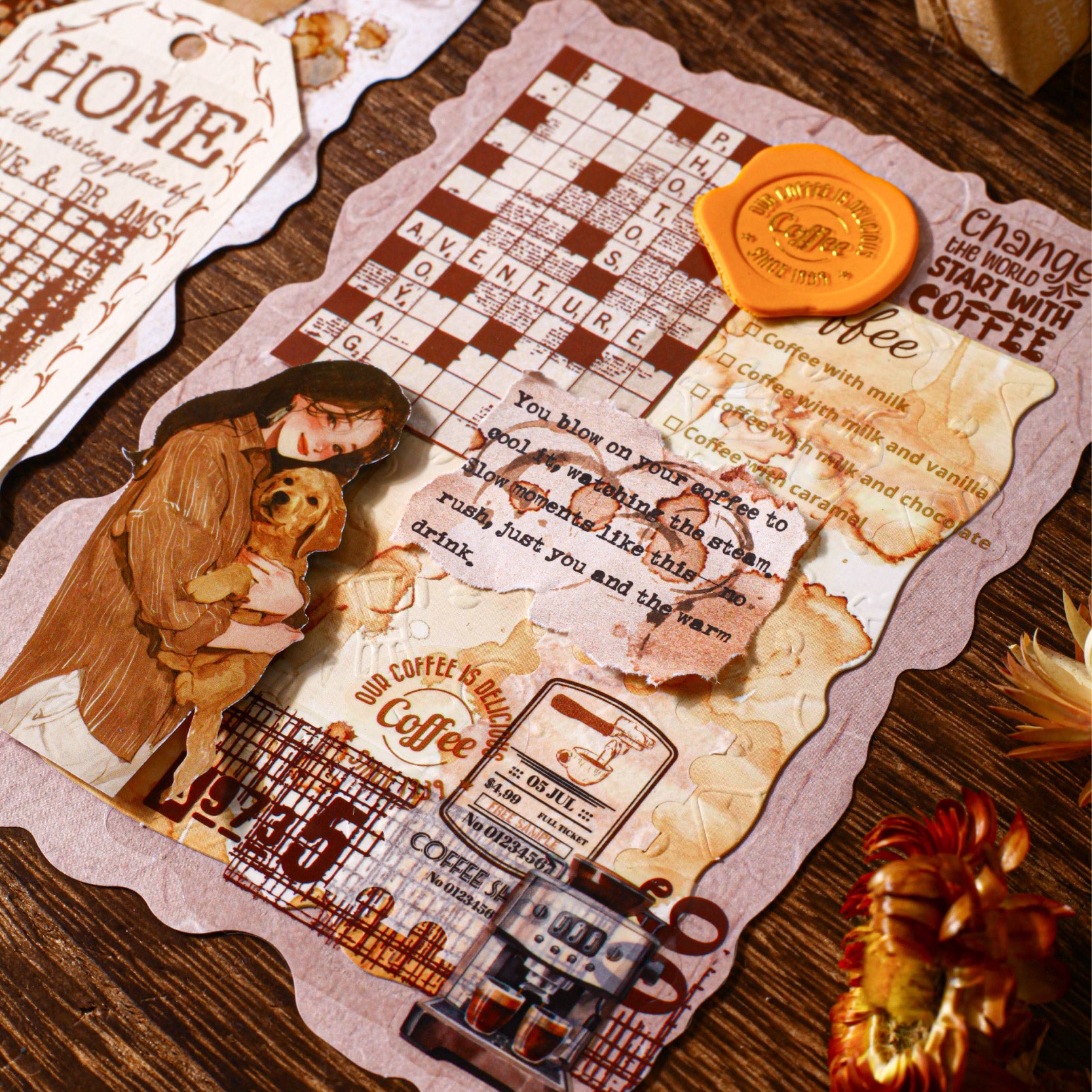 Manuscript Draft Scrapbooking Paper and Sticker