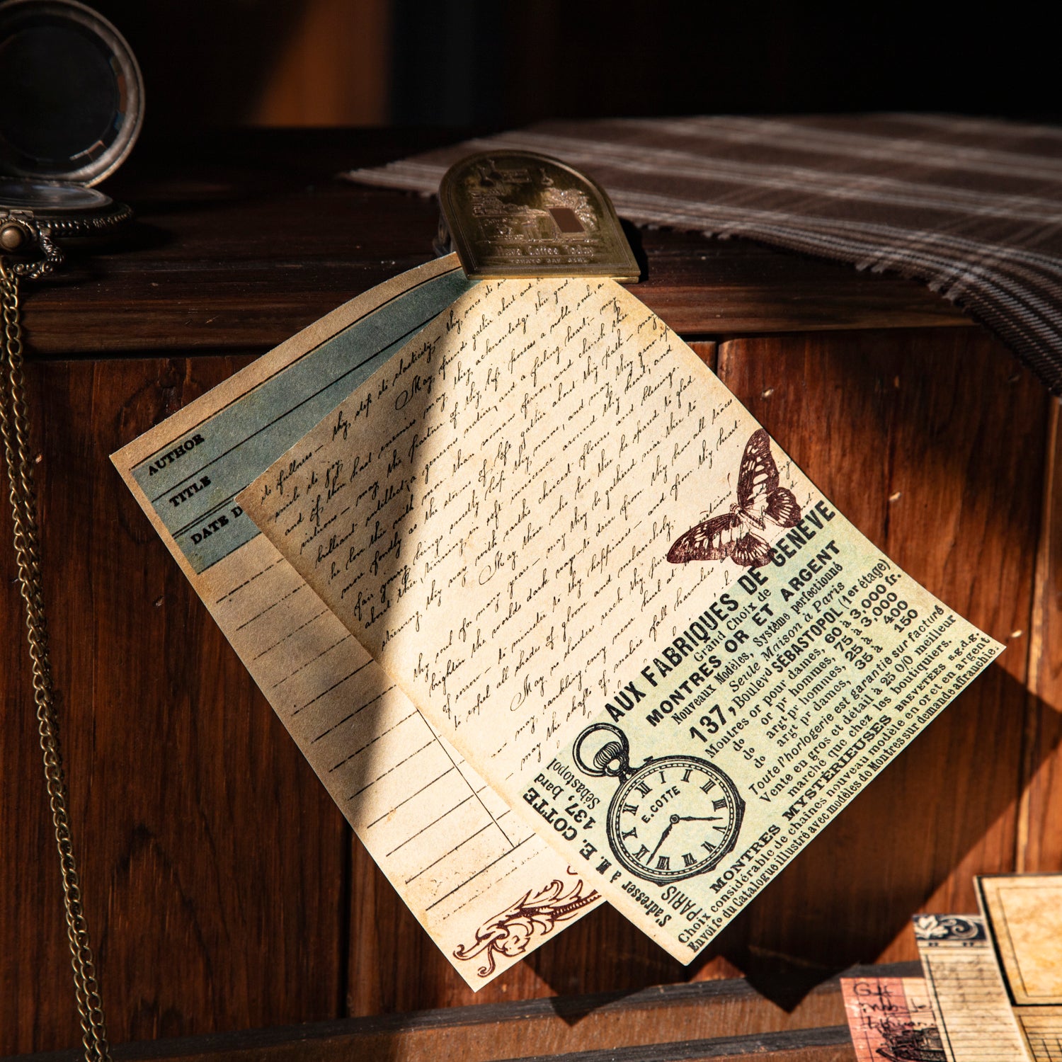 Vintage Page Hand Collection Scrapbook Notepad