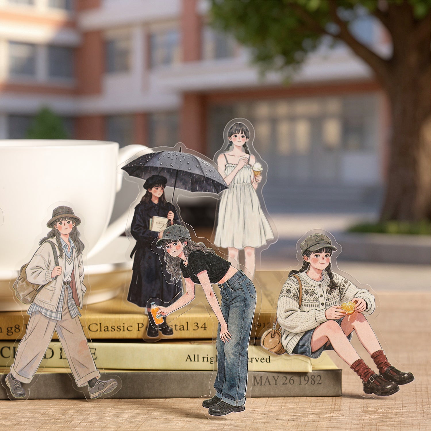 Everyday Life Girl Character Stickers