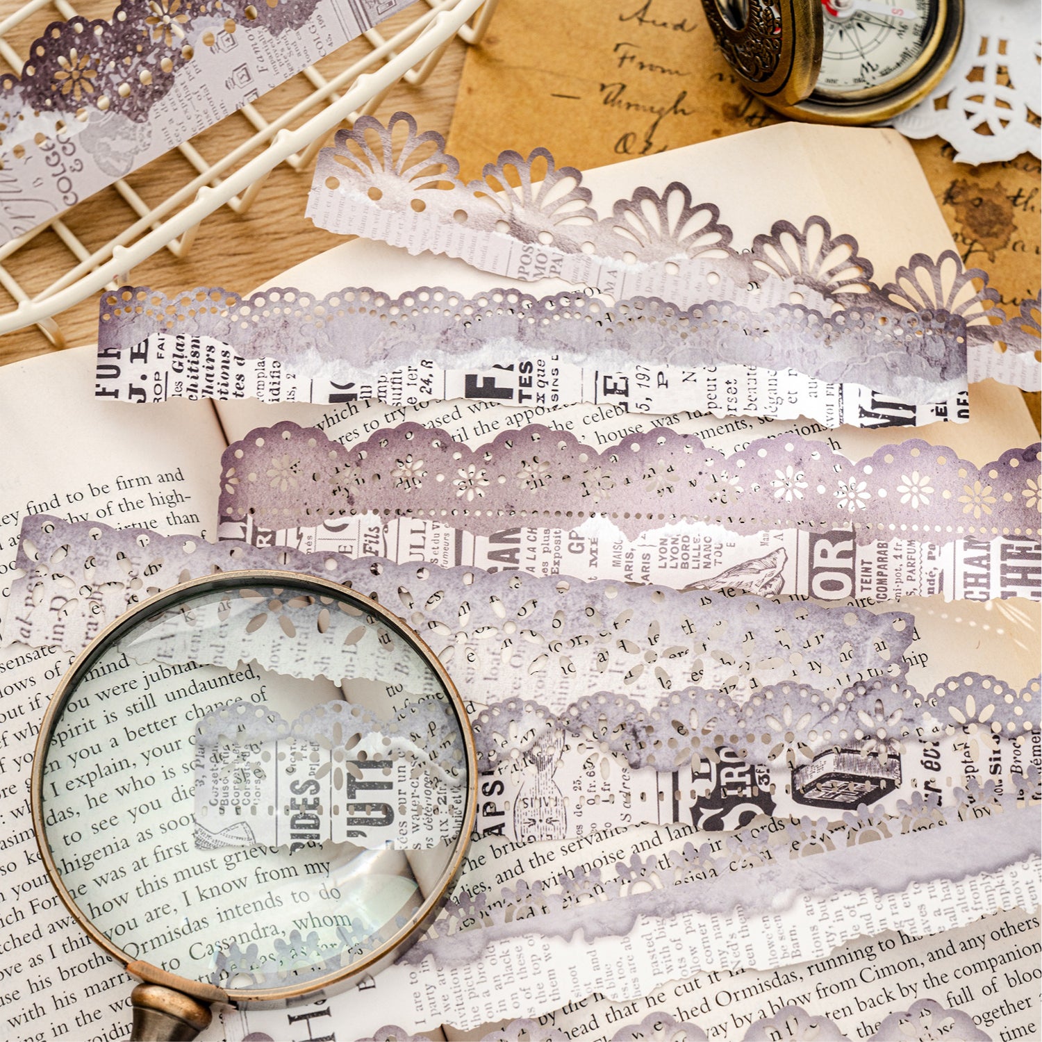 Long Lace Paper Sticker