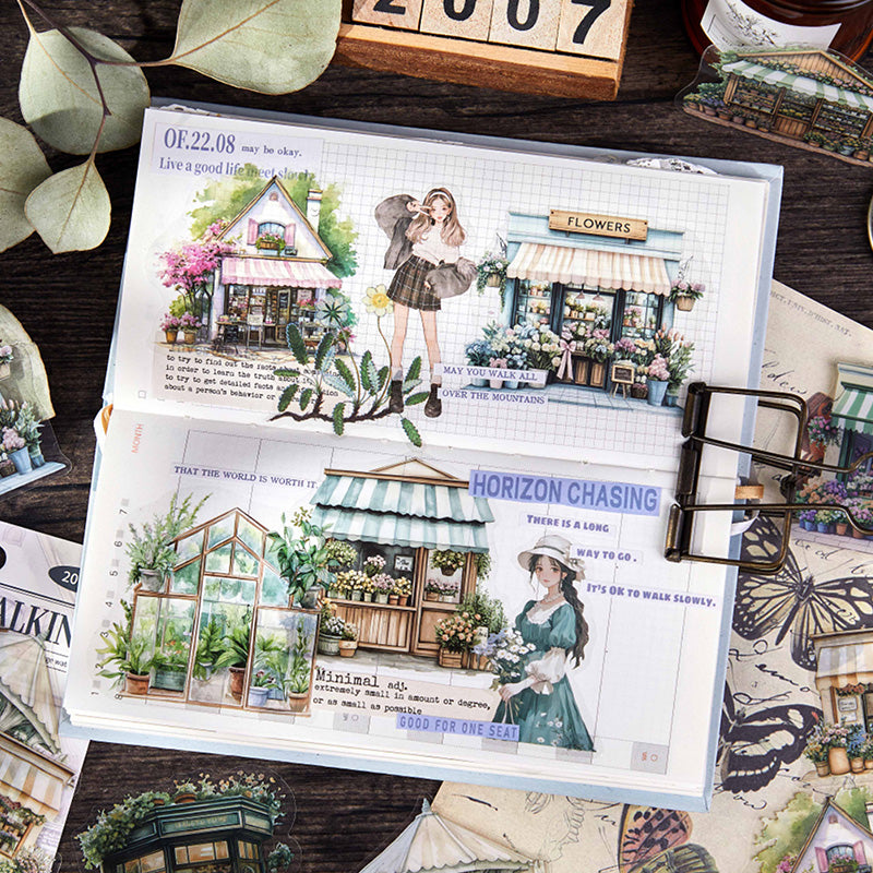 Stroll around the corner PET Sticker