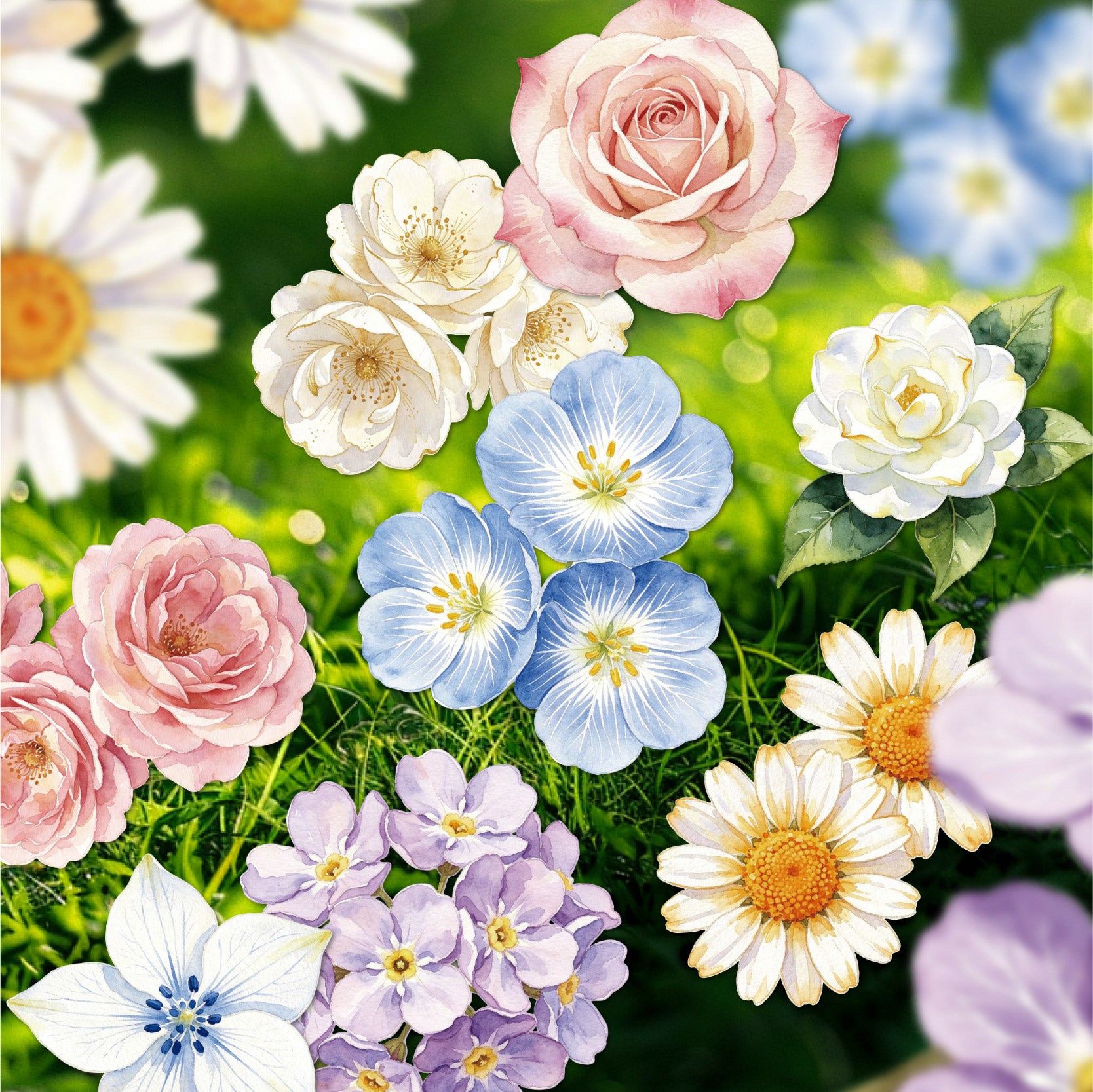 Soft Floral Sticker for Journaling | MOOBOOM