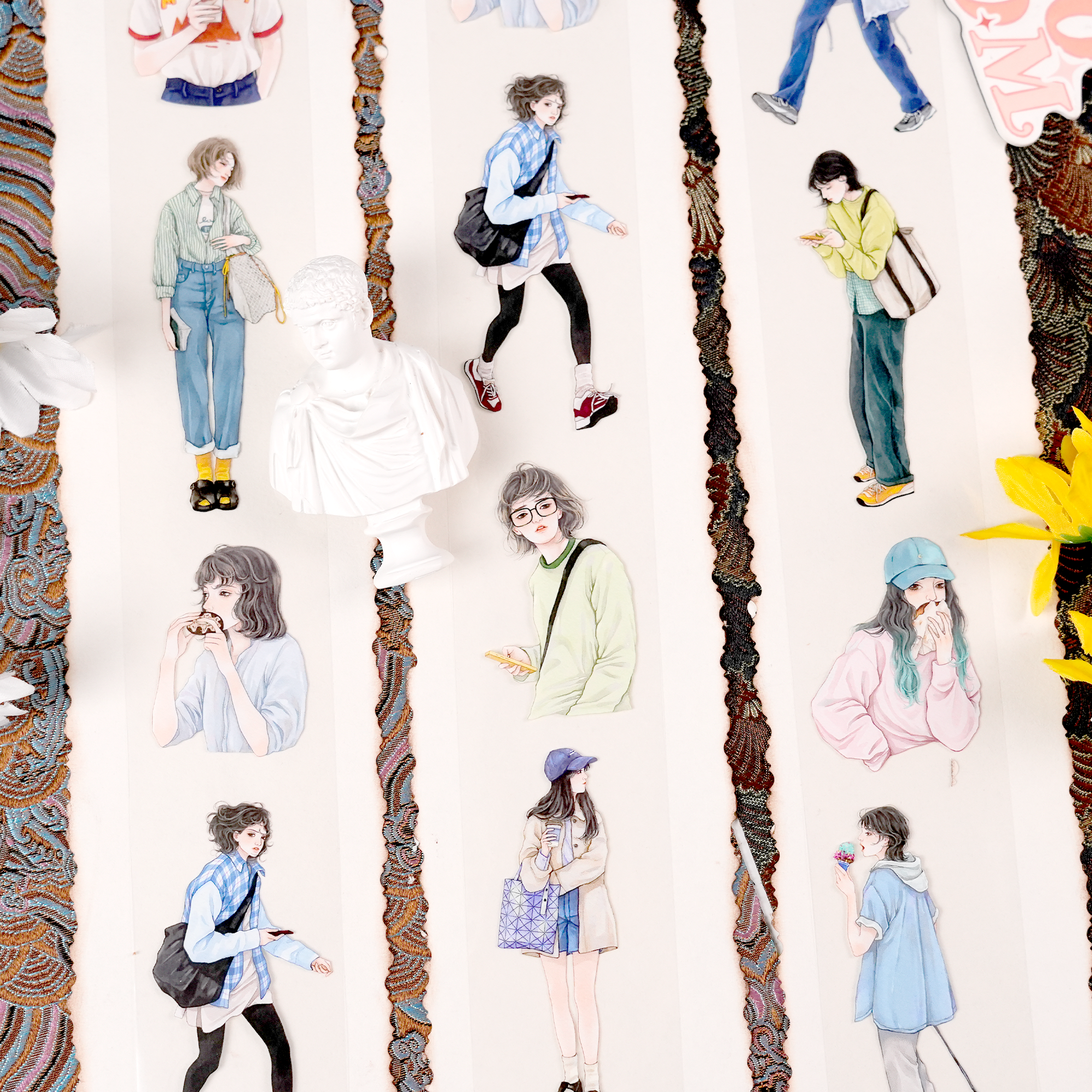 【MOOD】Walking Time Character PET Tape