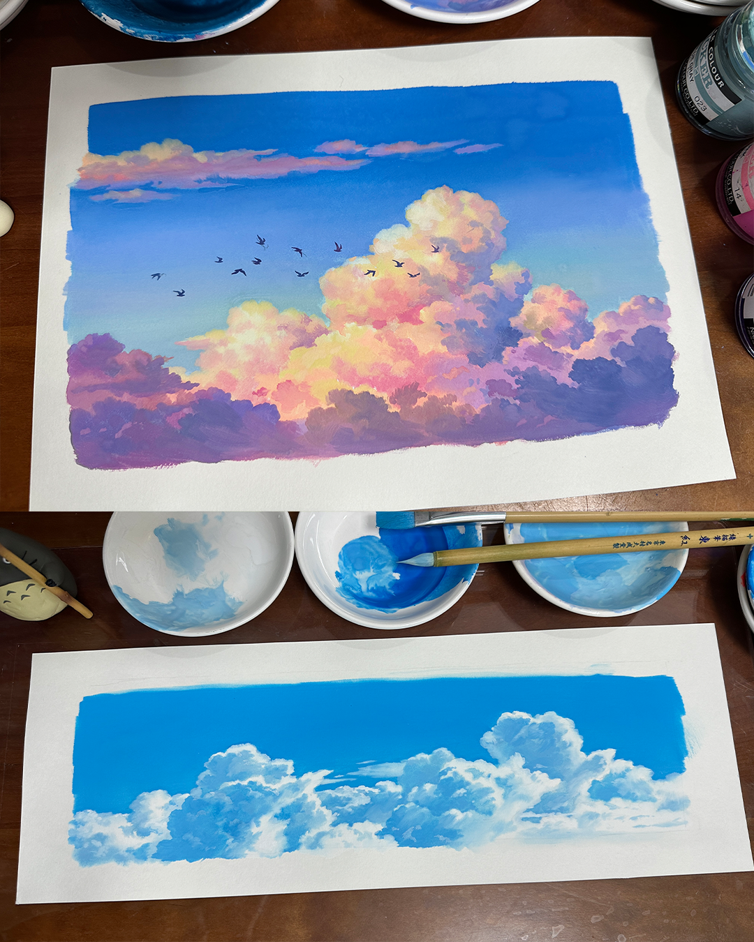 【MOOBOOM】Morning Clouds & Evening Glow Sky View PET Landscaping Tape