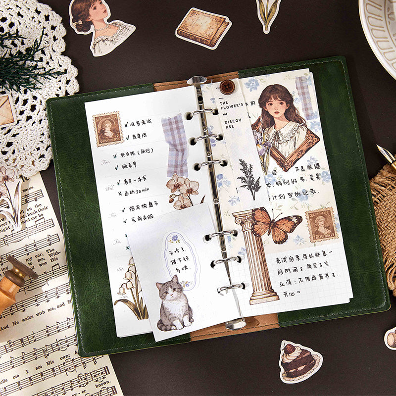 Vintage Girl Paper Sticker for journaling and scrapbooking