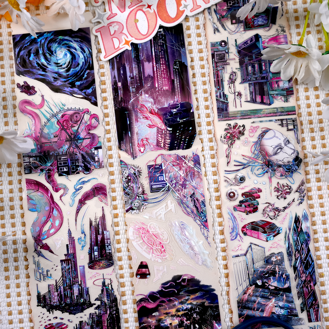 【BOBOYU】Cyberpunk nightscape Landscaping Tape