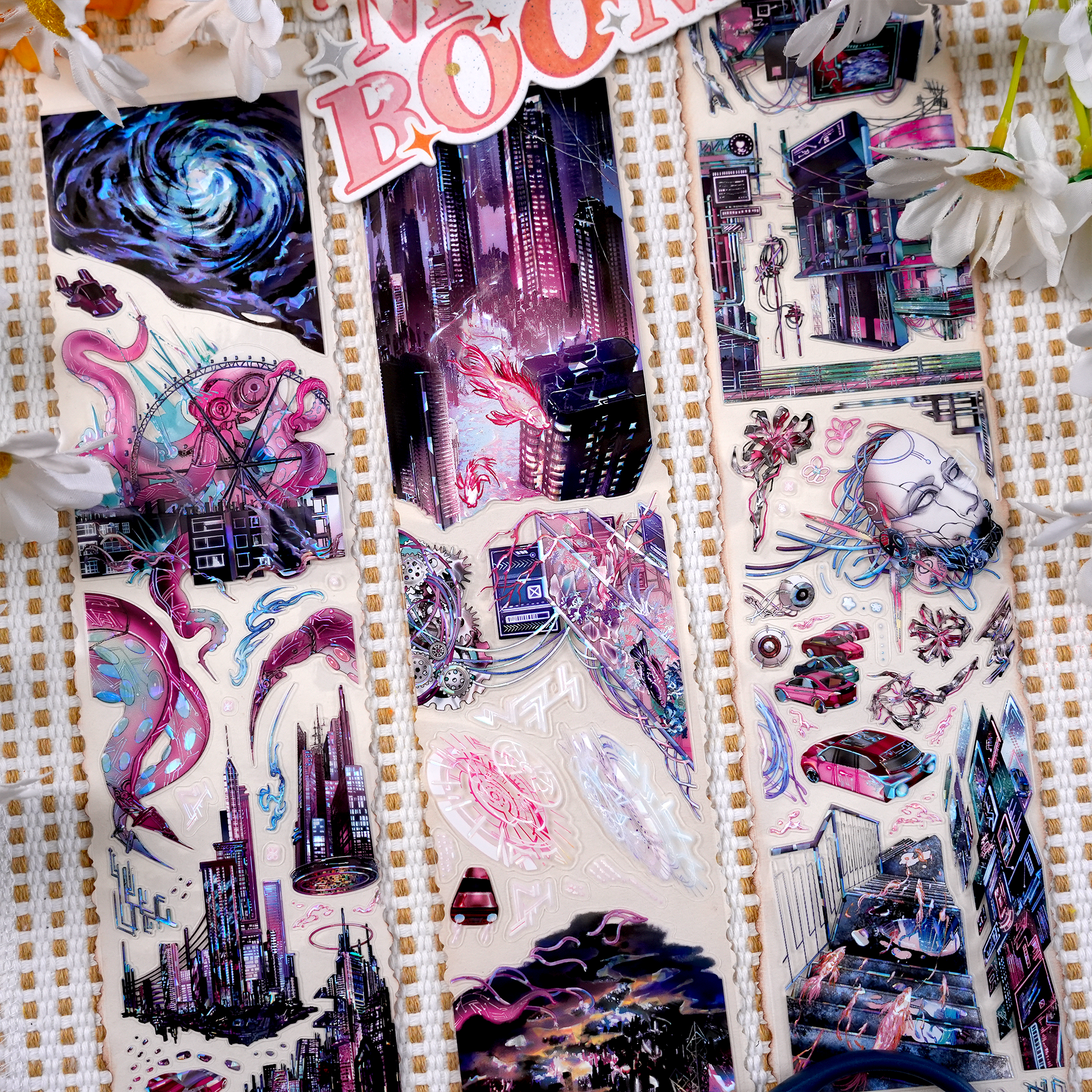 【BOBOYU】Cyberpunk nightscape Landscaping Tape