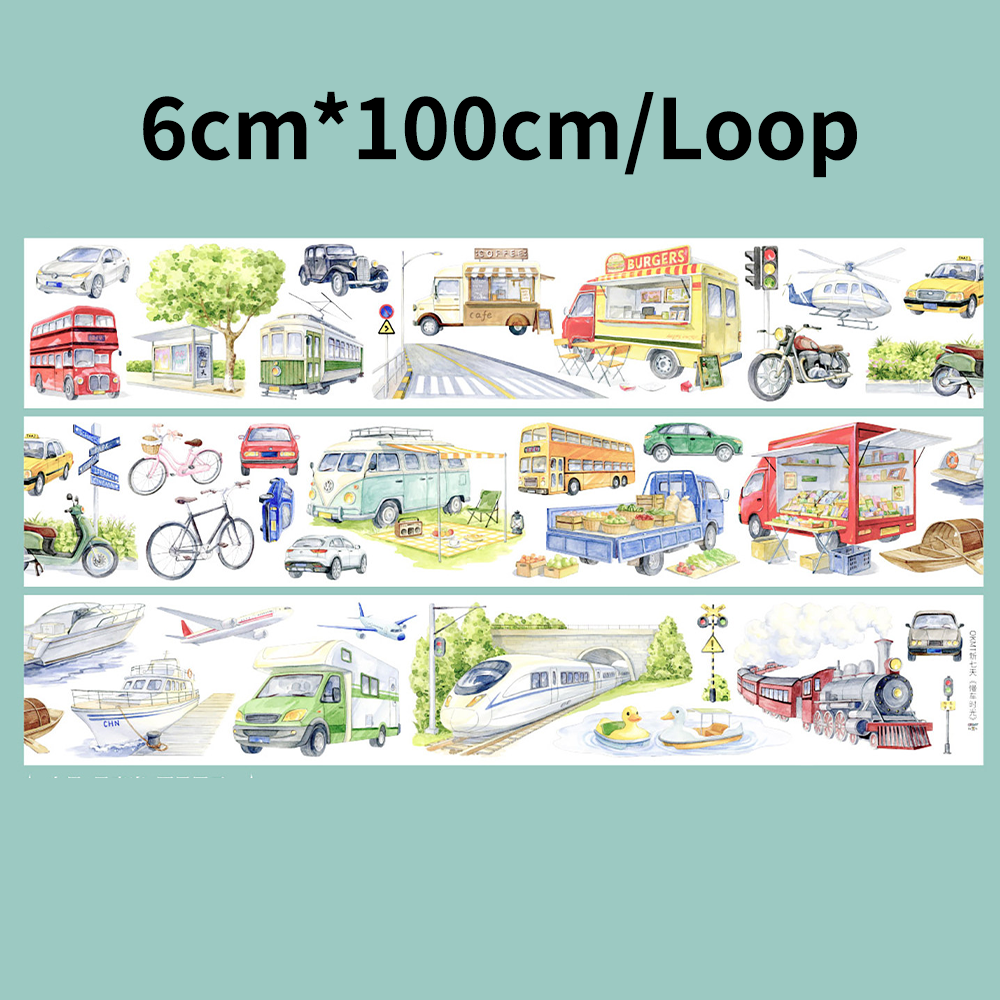 【OKTM】Vehicles Landscape PET Tape