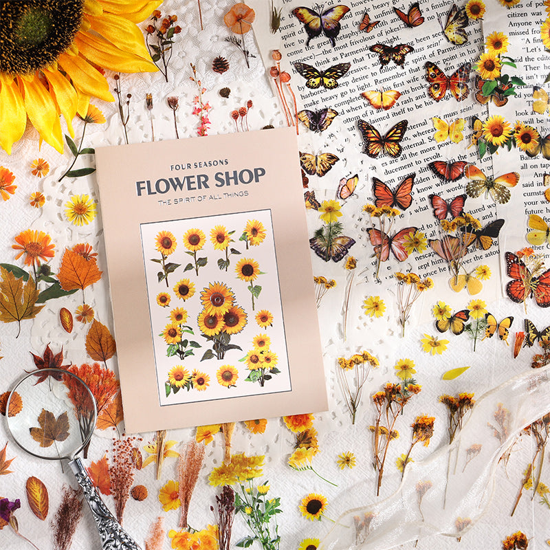 Four Seasons Flower Shop Pre-cut PET Sticker book