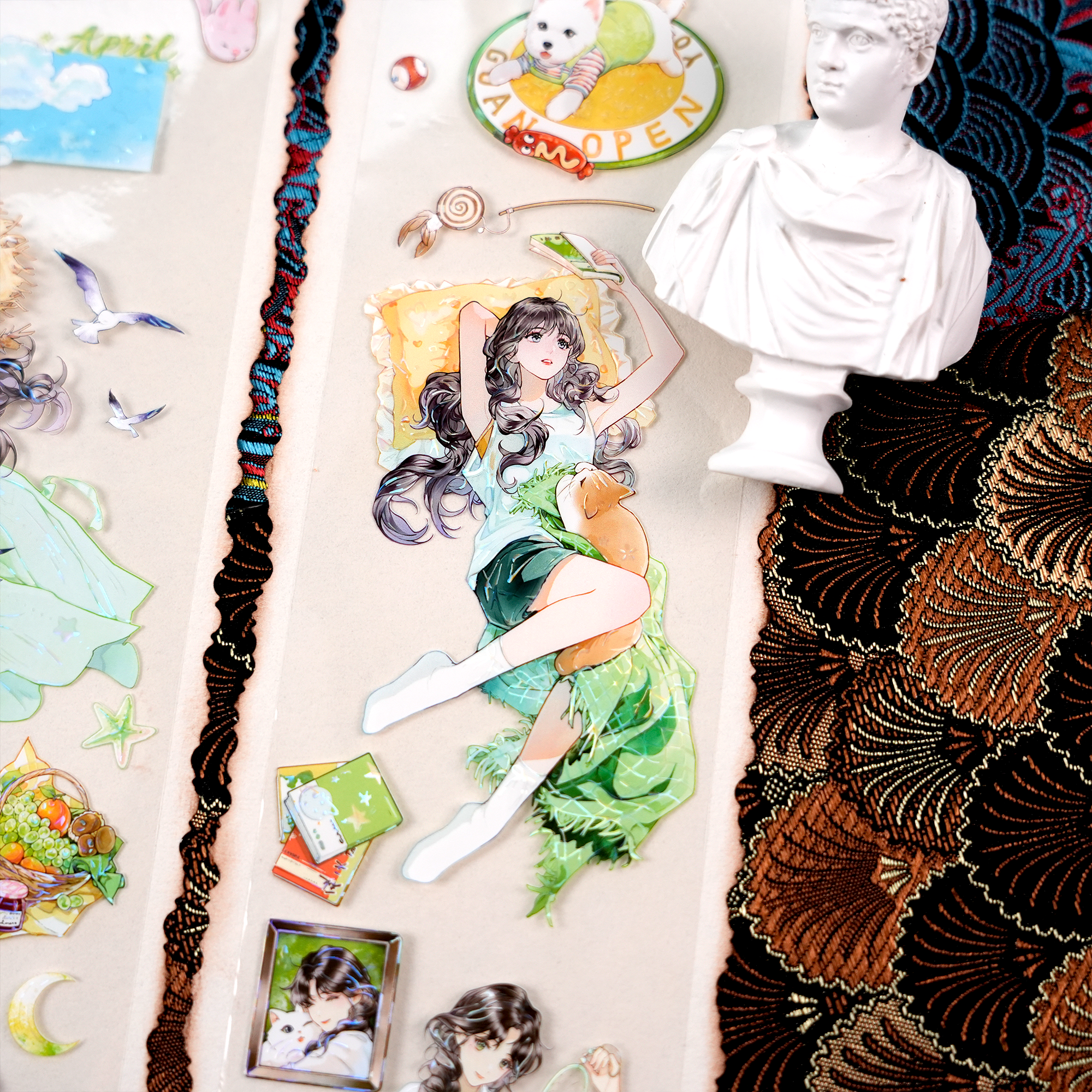 【OKTM】 Girl with a Lime Flavor Character PET Tape