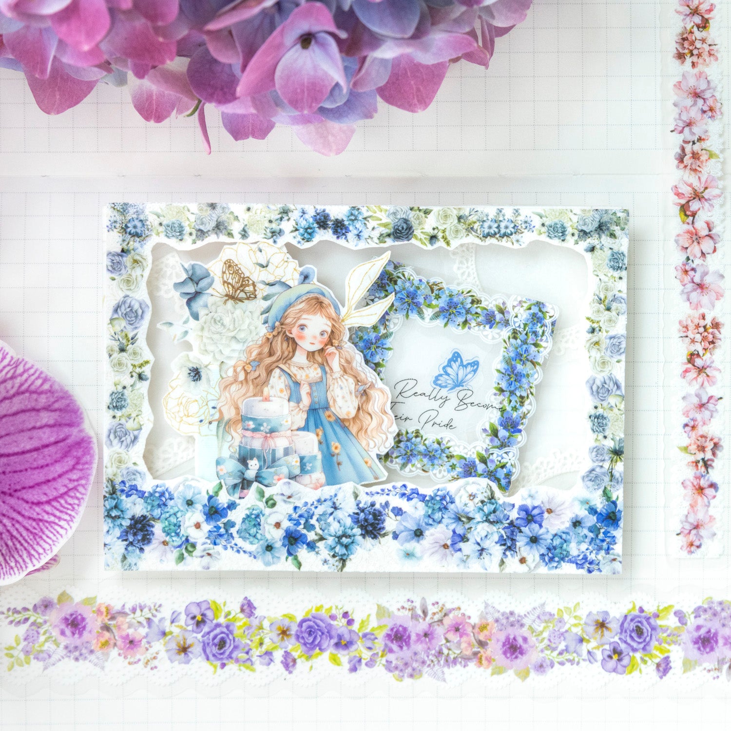 Long Lace Flower Stickers