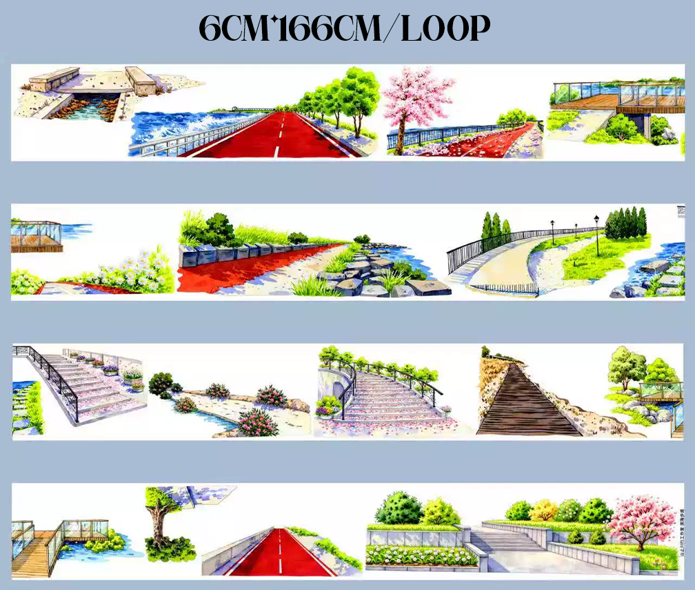 【SZCX】Coastal Trail Landscape PET Tape