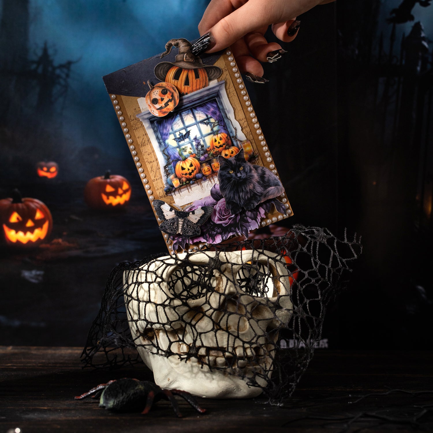 Night Window View PET Sticker