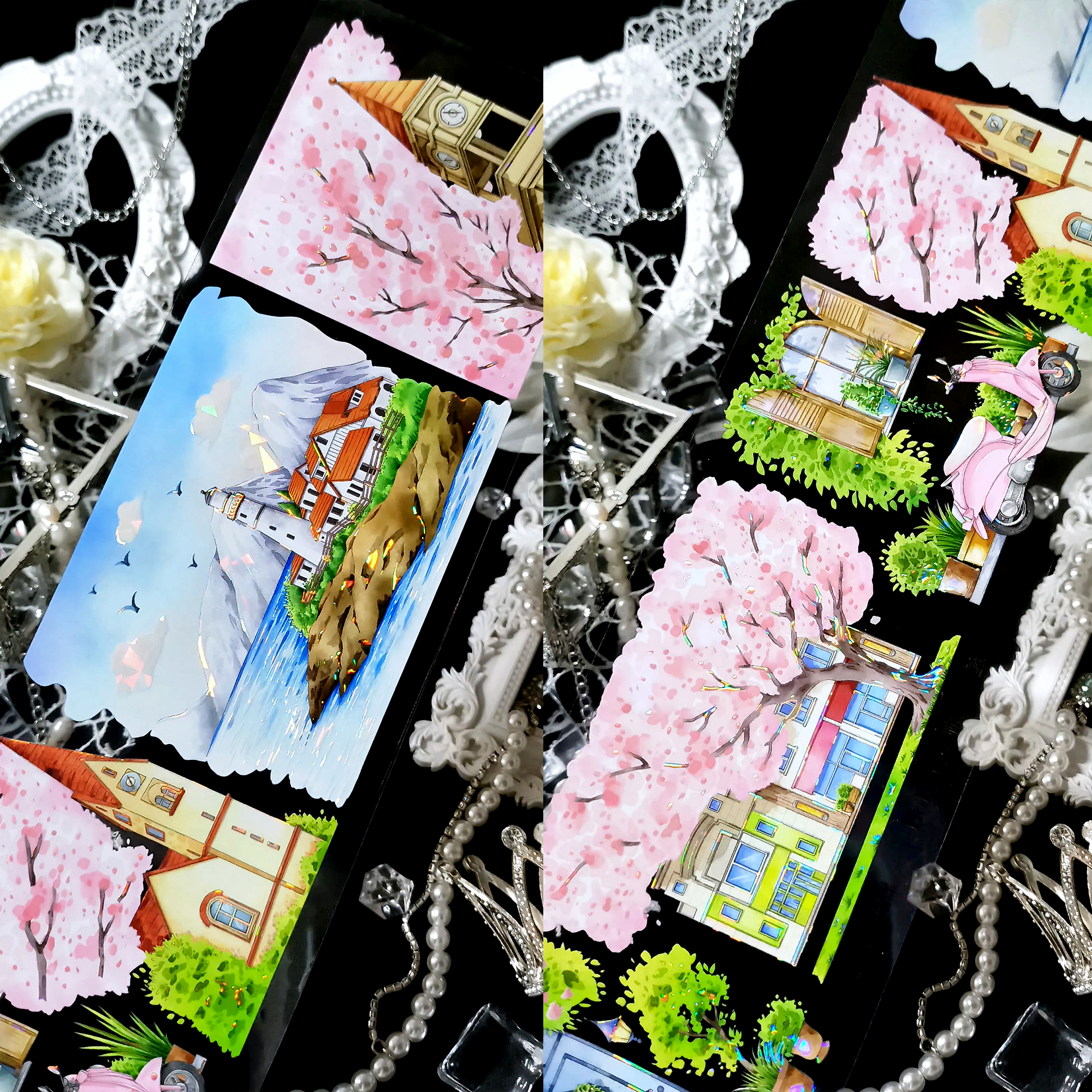 【BOBOYU】Falling Petals Corridor Landscaping Tape