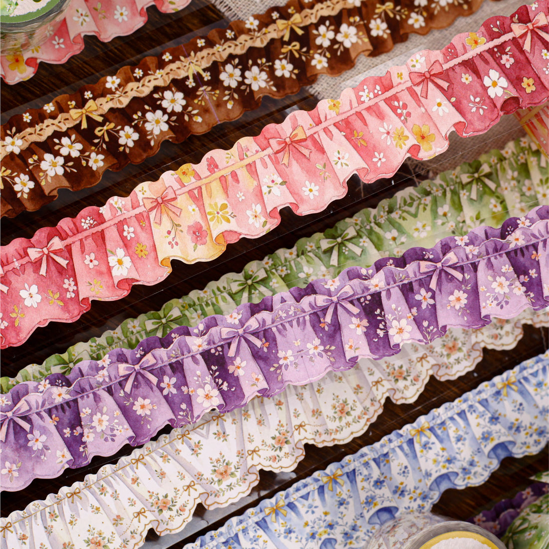 Cloth curtain PET tape roll for soft textile-style journal decoration