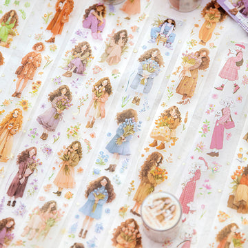 Girl Holding Flowers PET Tape