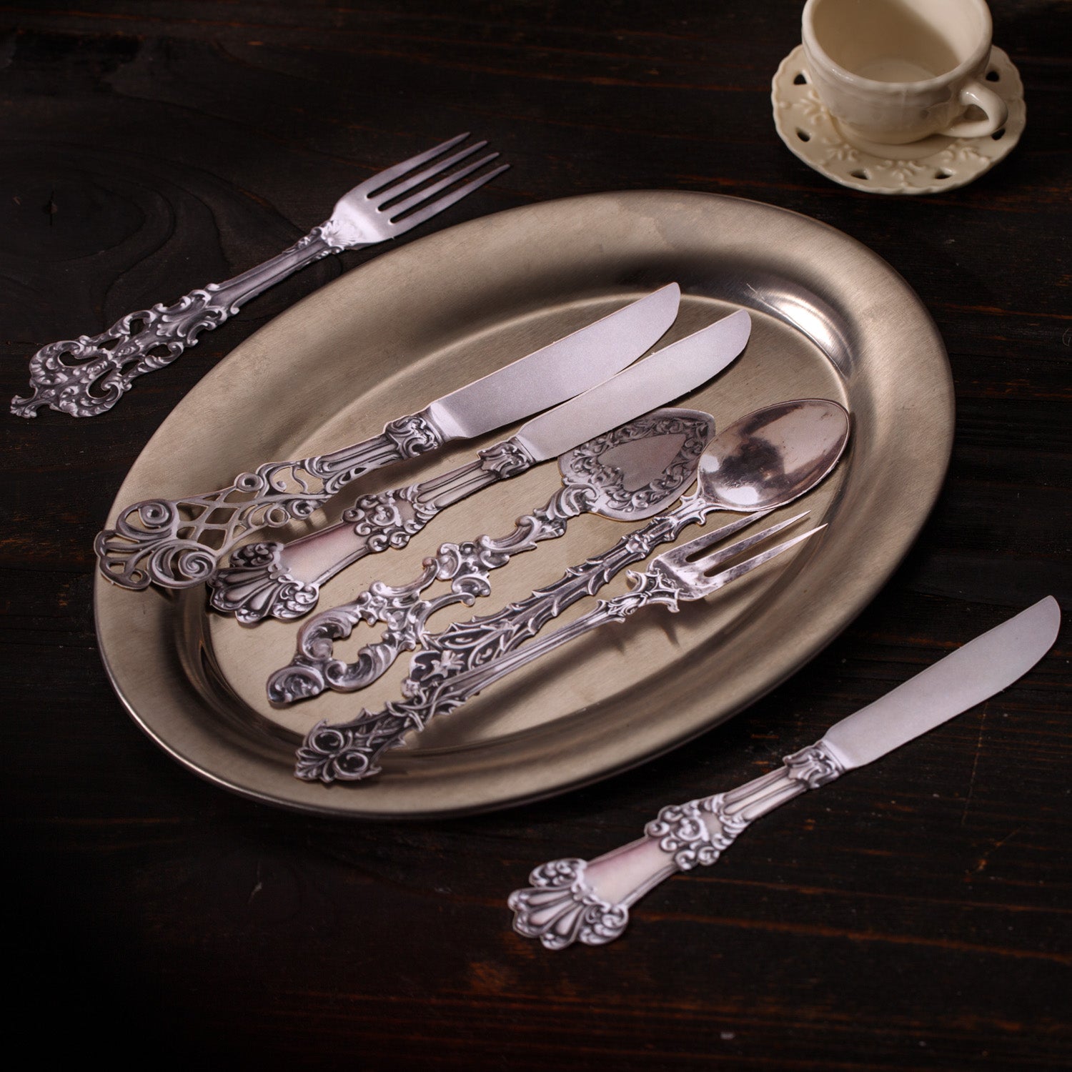 Classical Tableware Hard Card Sticker