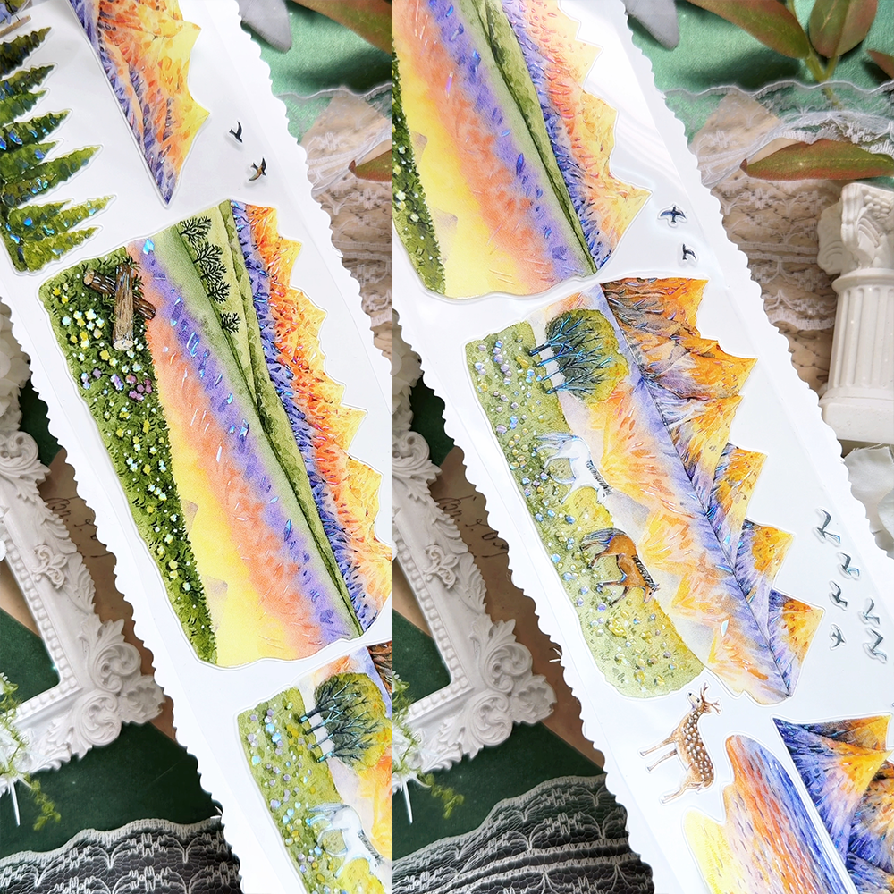【BOBOYU】Sunlit Golden Mountain Landscape Tape