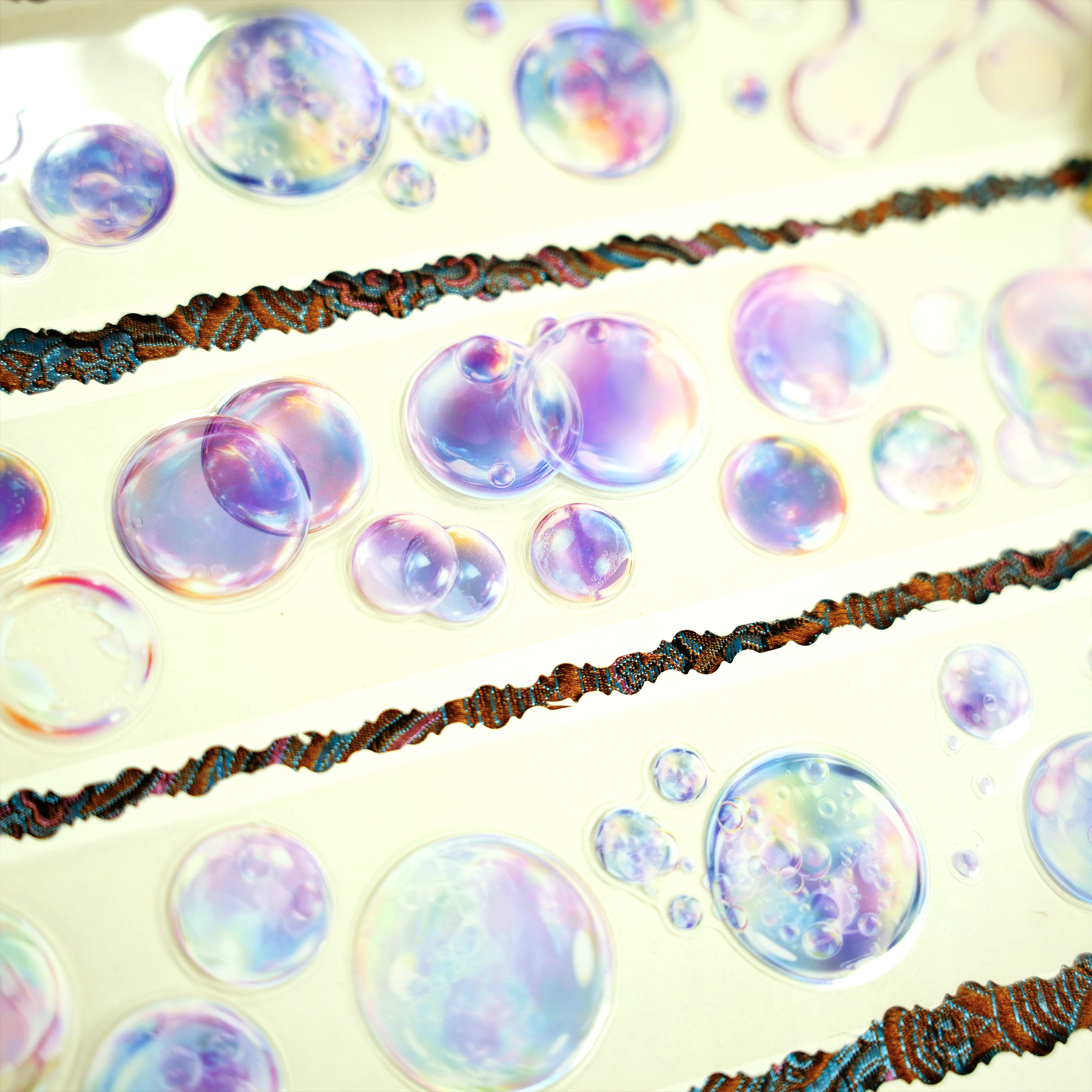 Rainbow Bubbles Rainbow Coating Pre-cut PET Tape | No.33 | MOOBOOM Design