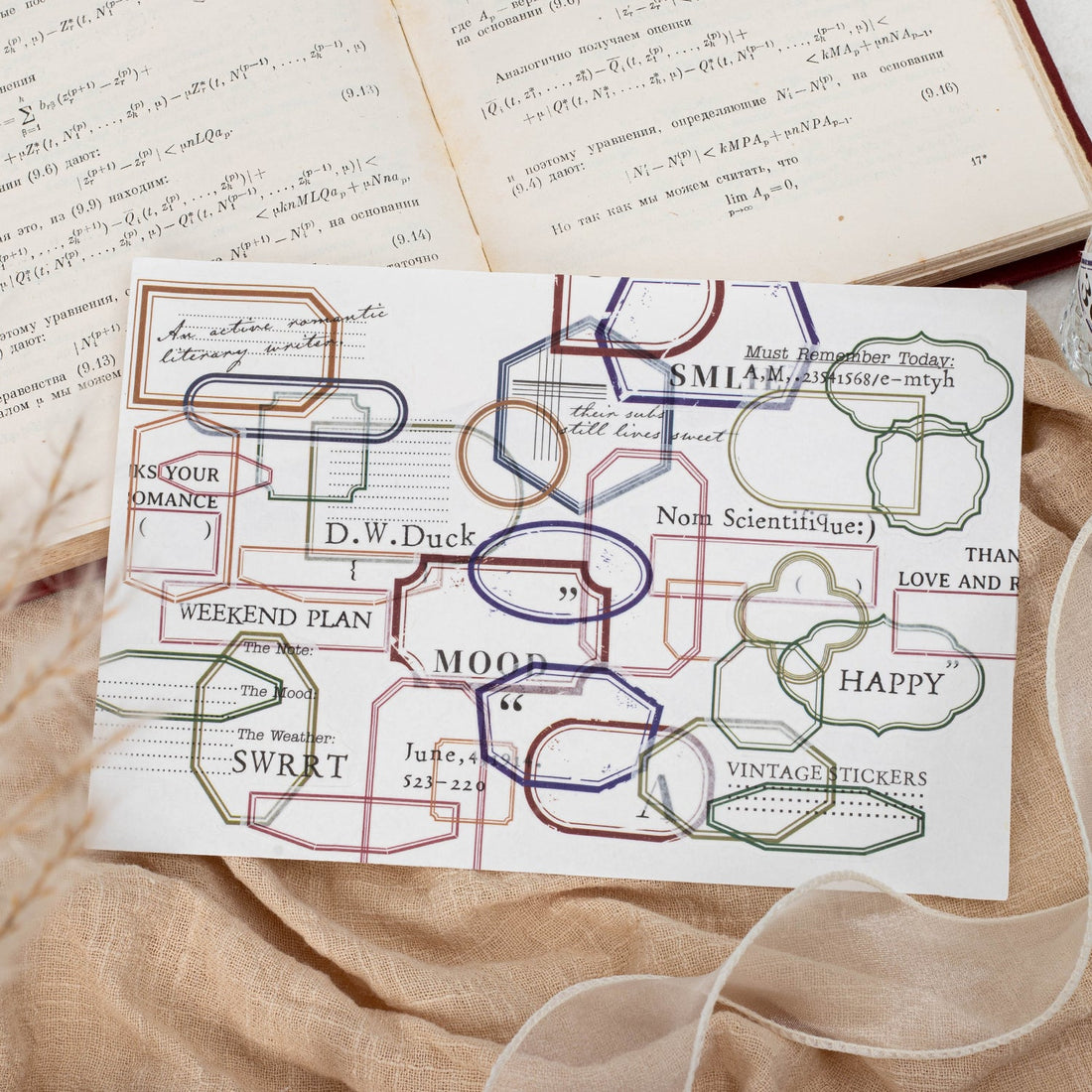 Memory Overlap Vintage Border Sticker