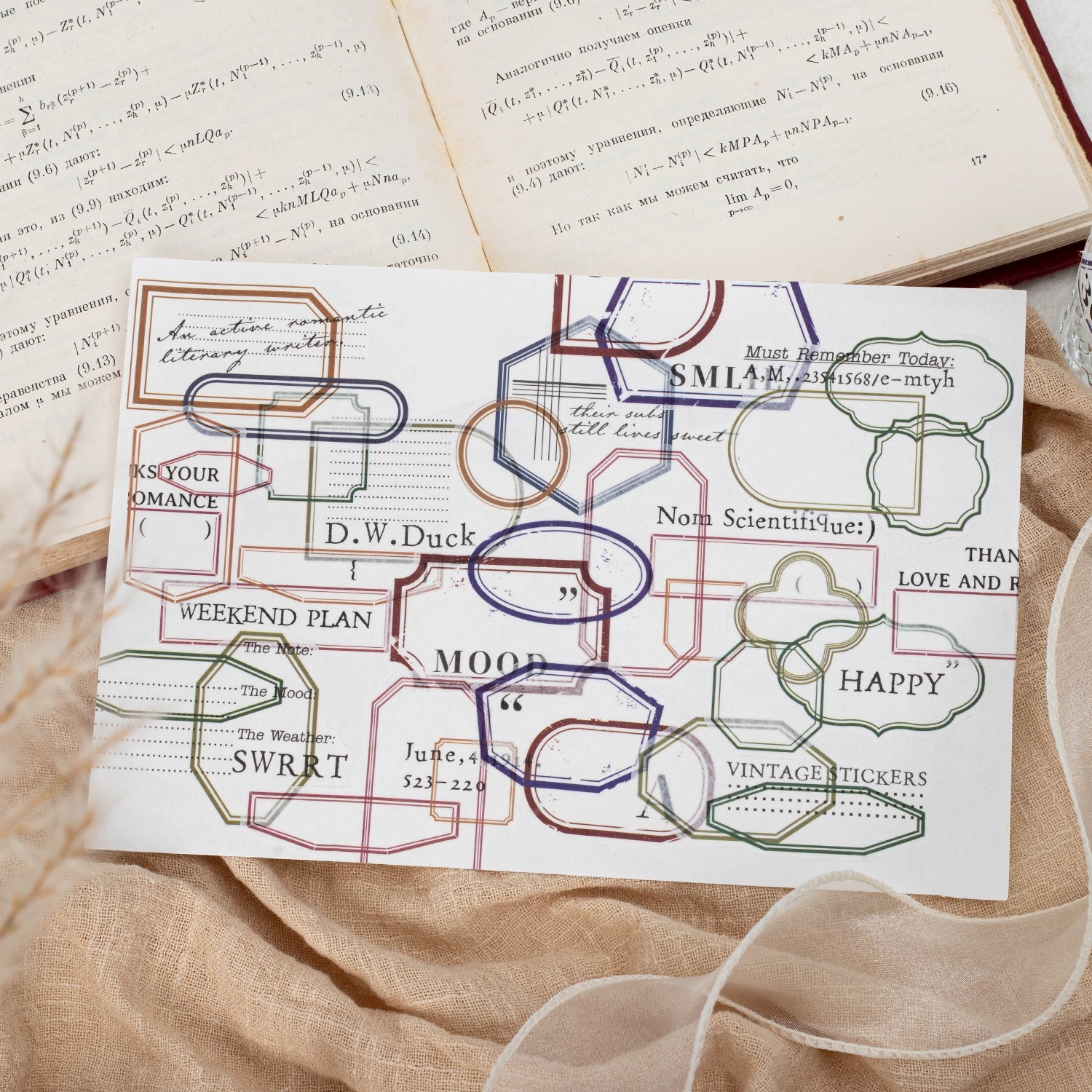 Memory Overlap Vintage Border Sticker