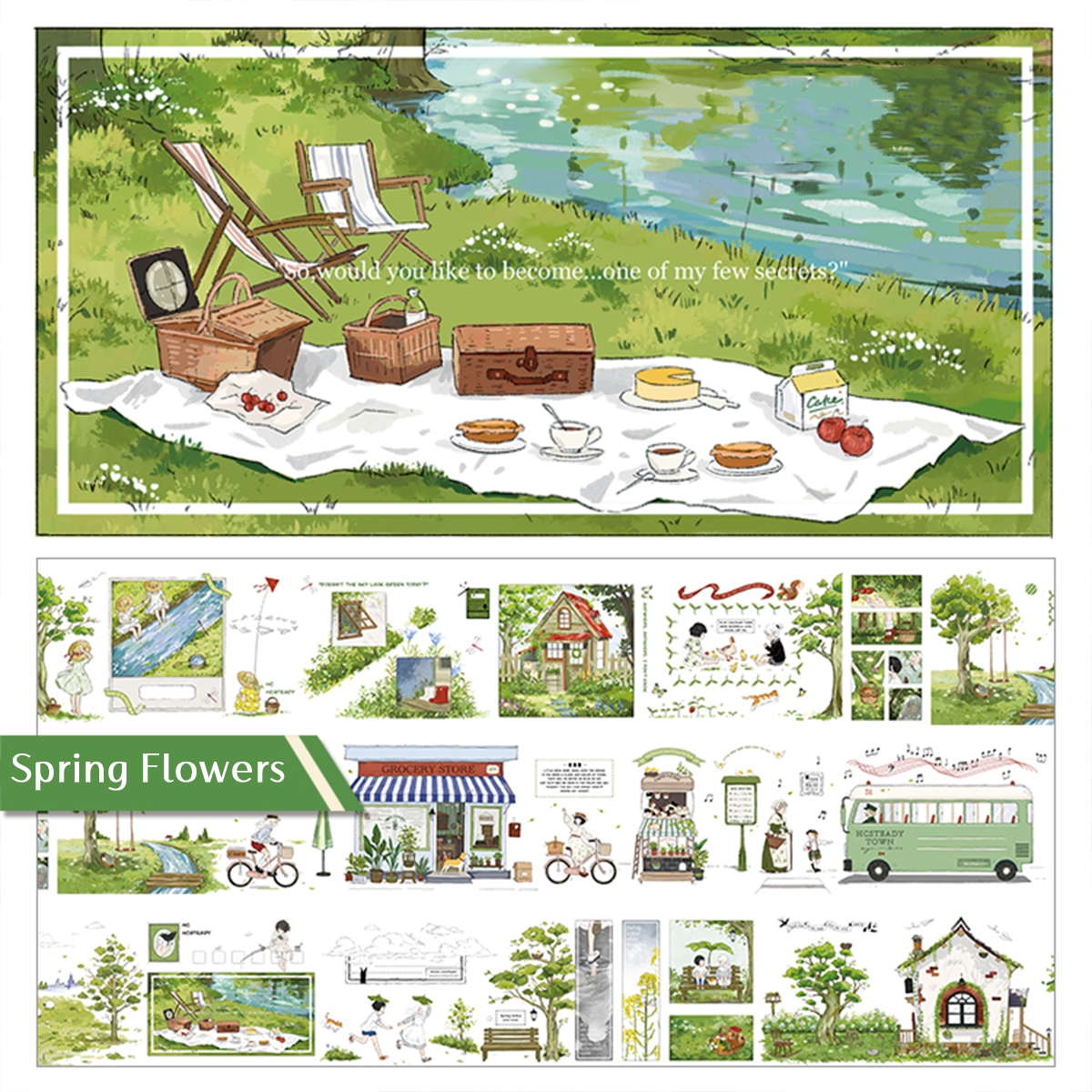 Spring Flowers PET Tape