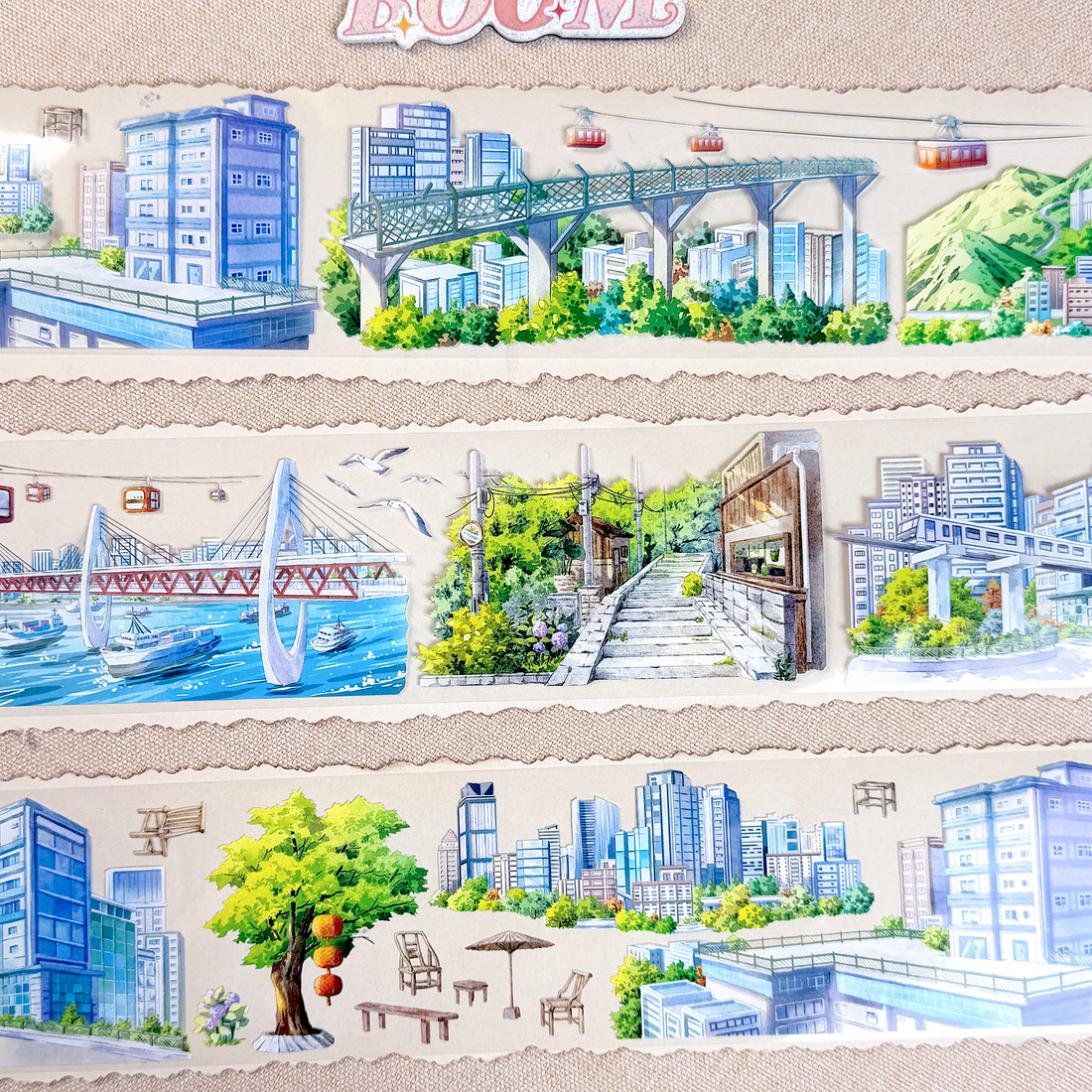 【ZERO】Mountain City Landscape PET Tape