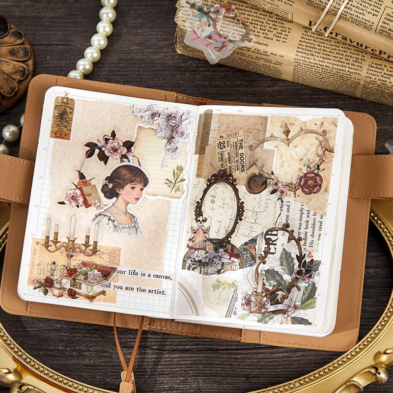 Garden Floral Border Stickers Vintage PET Stickers