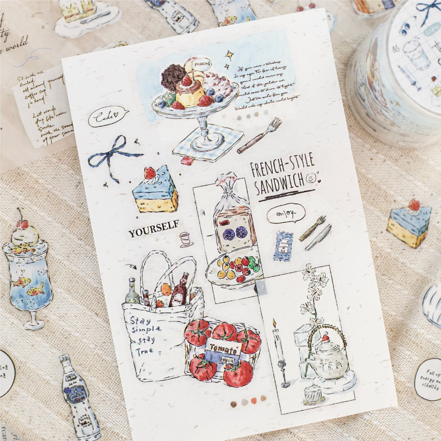 Four Periods of a Day Pre-cut PET Tape for Journaling | MOOBOOM