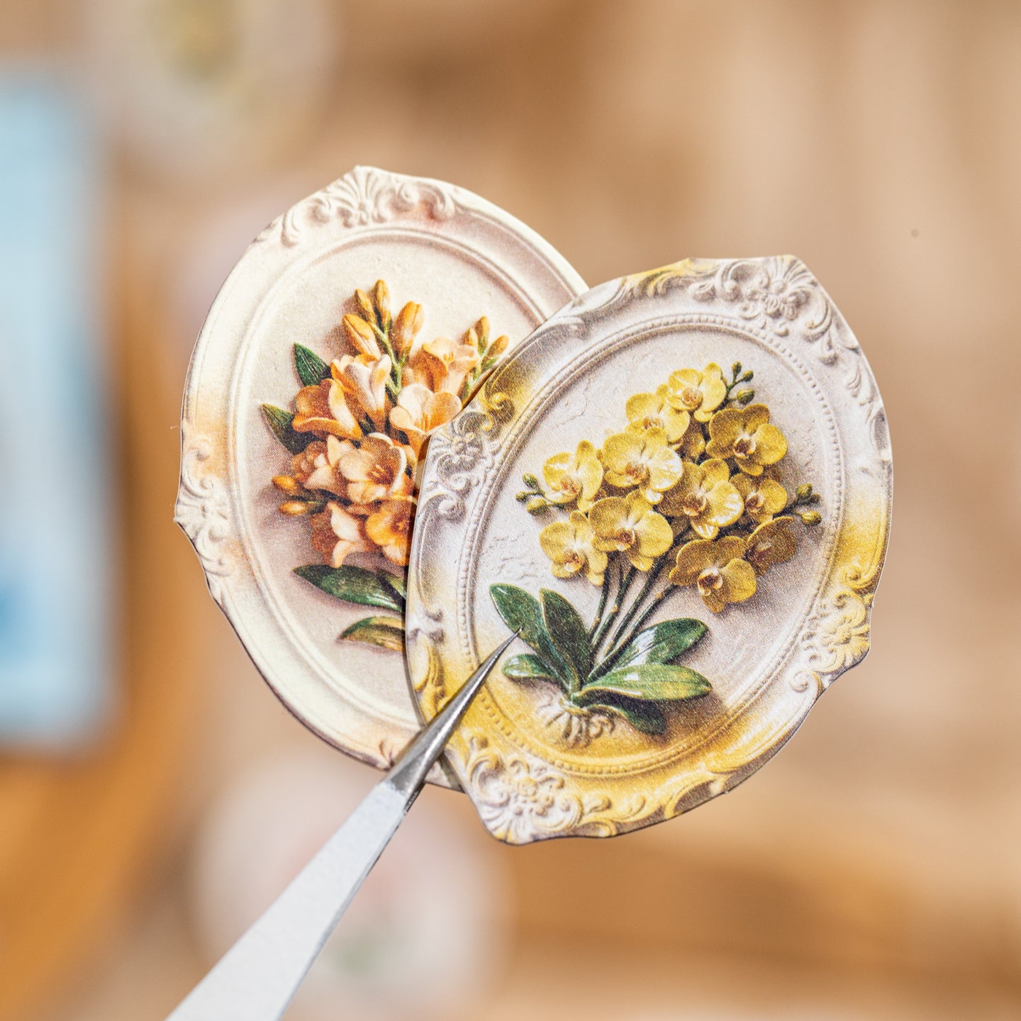 Floating Stone, Flower Message Paper Sticker