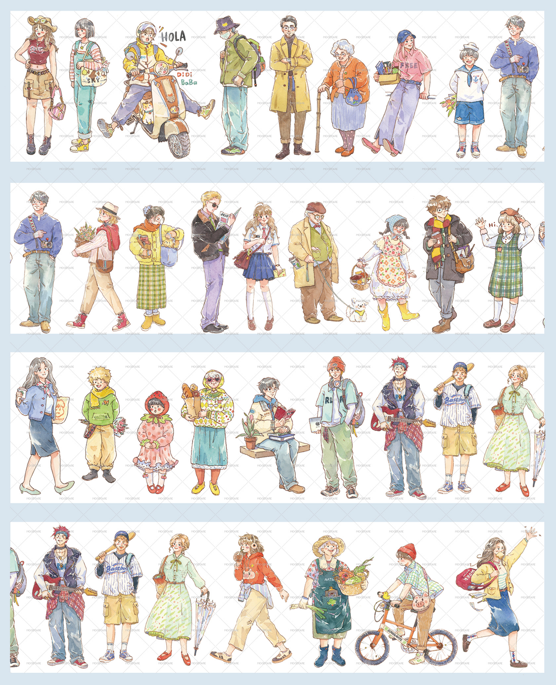 MOOD Modern Character PET Tape (6.5cm x 81cm)