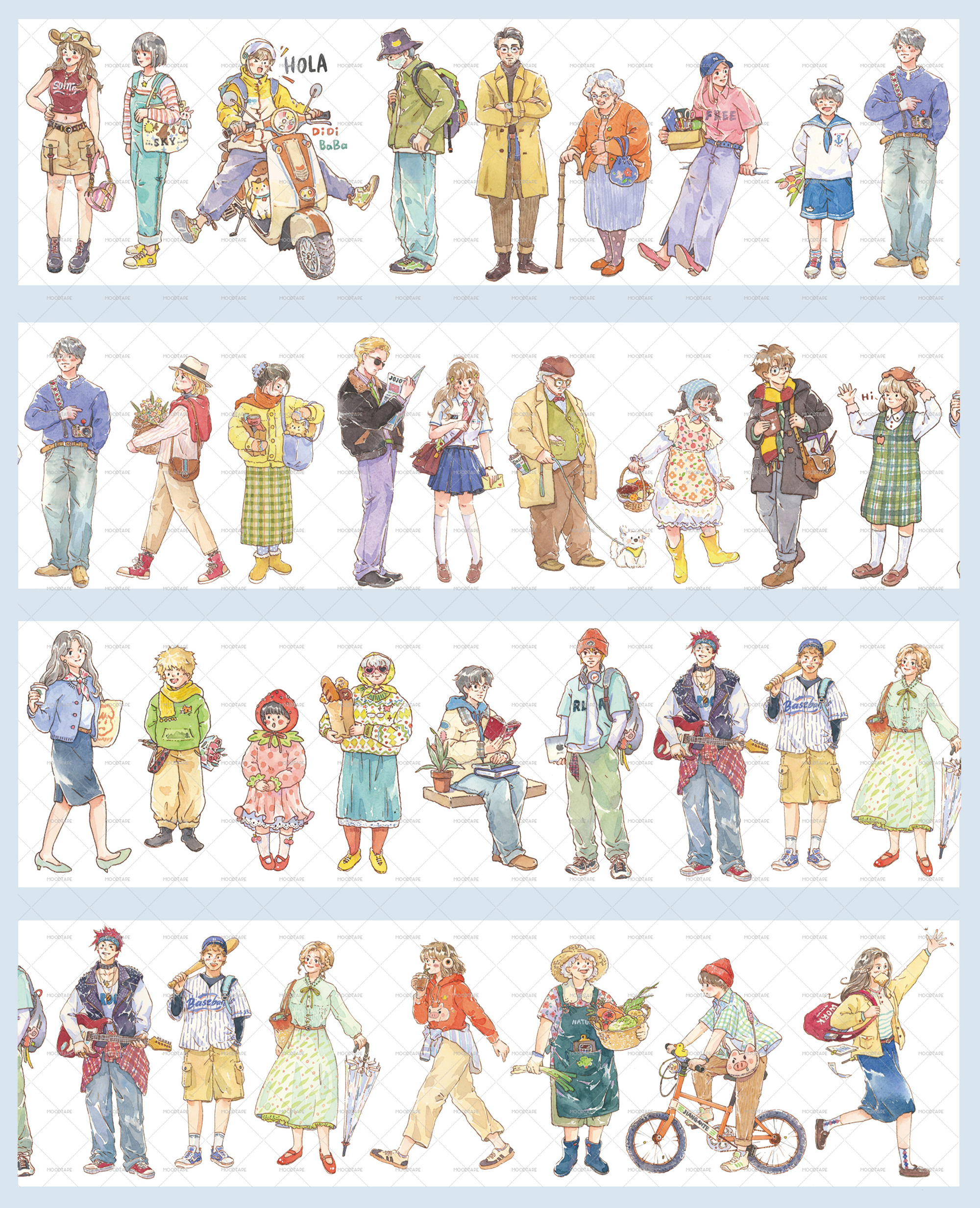 MOOD Modern Character PET Tape (6.5cm x 81cm)