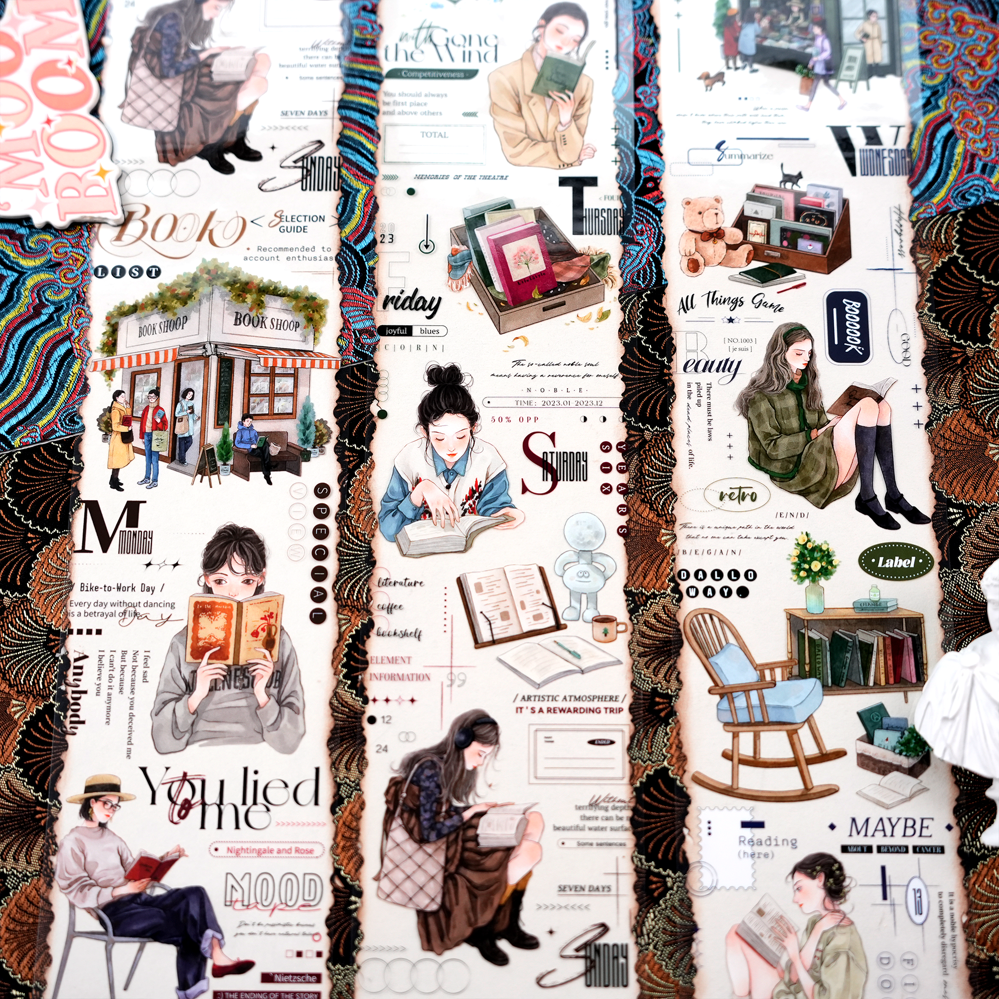 【MOOD】Reading Moment Character PET Tape