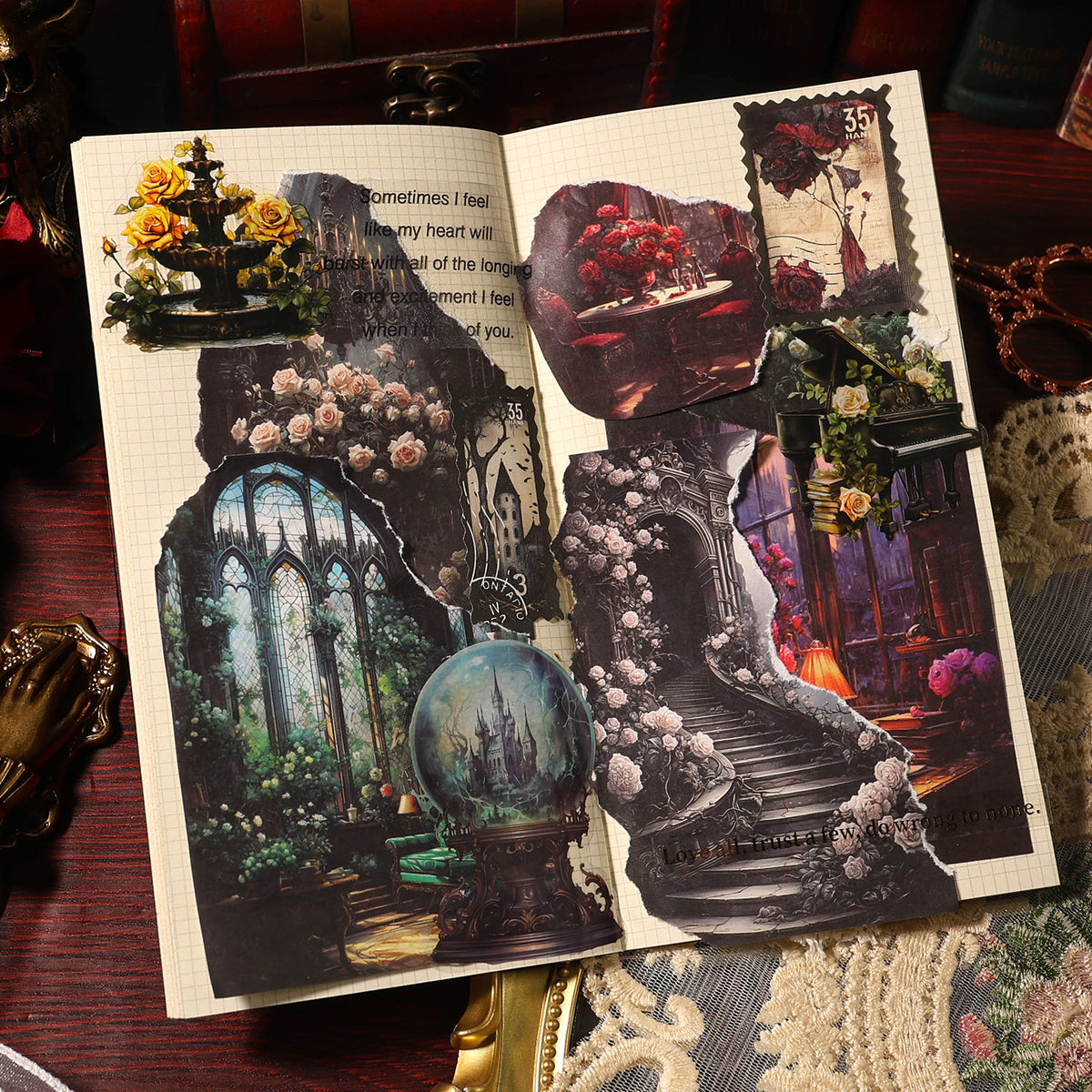 Gothic Rose Palace theme Scrapbooking Paper