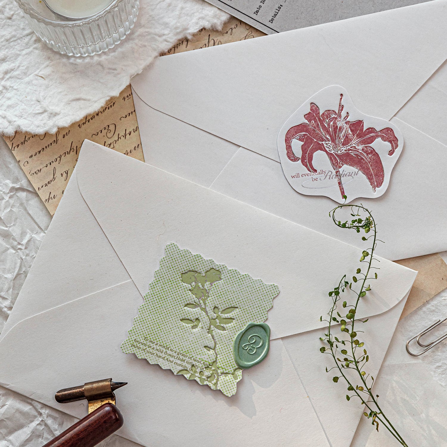 White Kraft Paper Hot Stamping Debossed Matchbox Notes Sticker