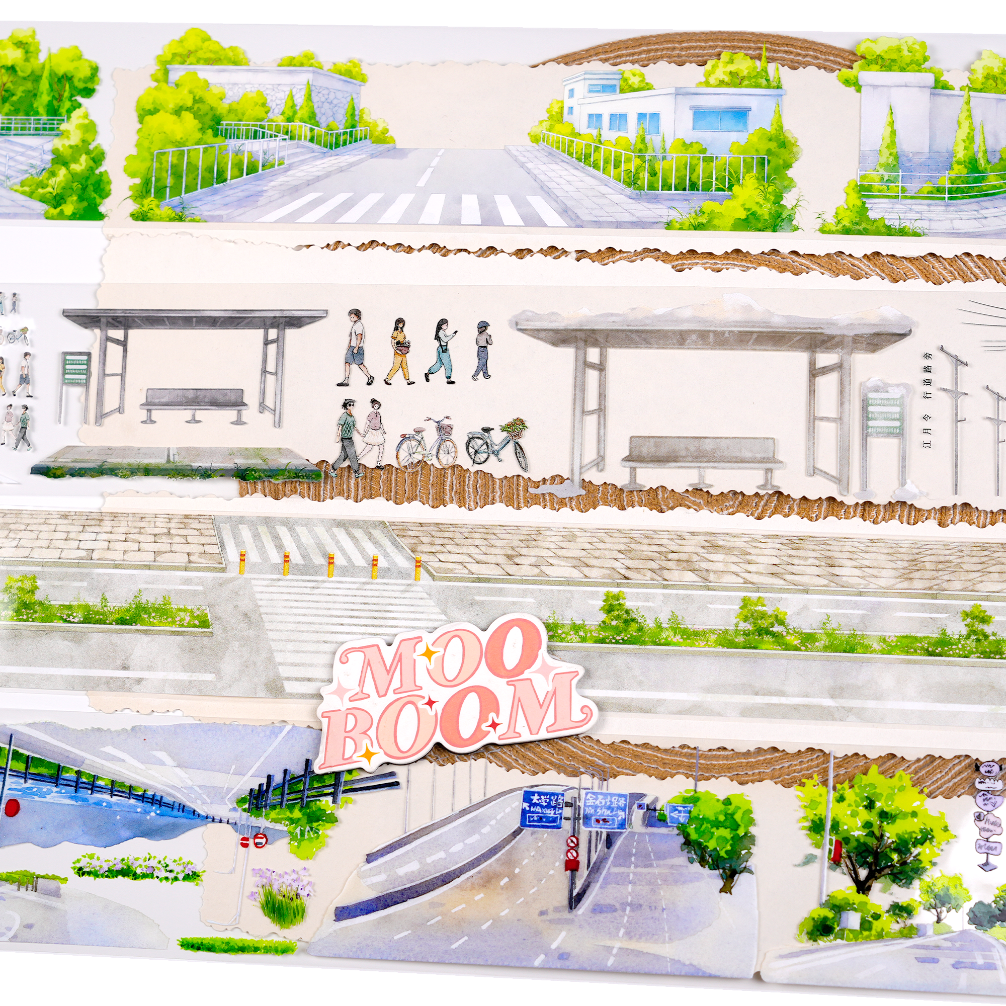 【ZERO】Transport/Vehicle/Highway/Street Landscaping Tape(13 Styles)(Whole Roll Tape)