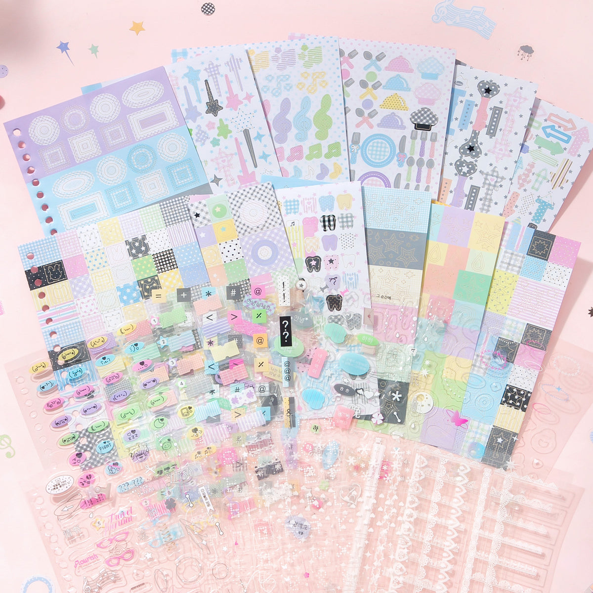 Deco Dual-material Basic Shapes Pre-cut Sticker Book