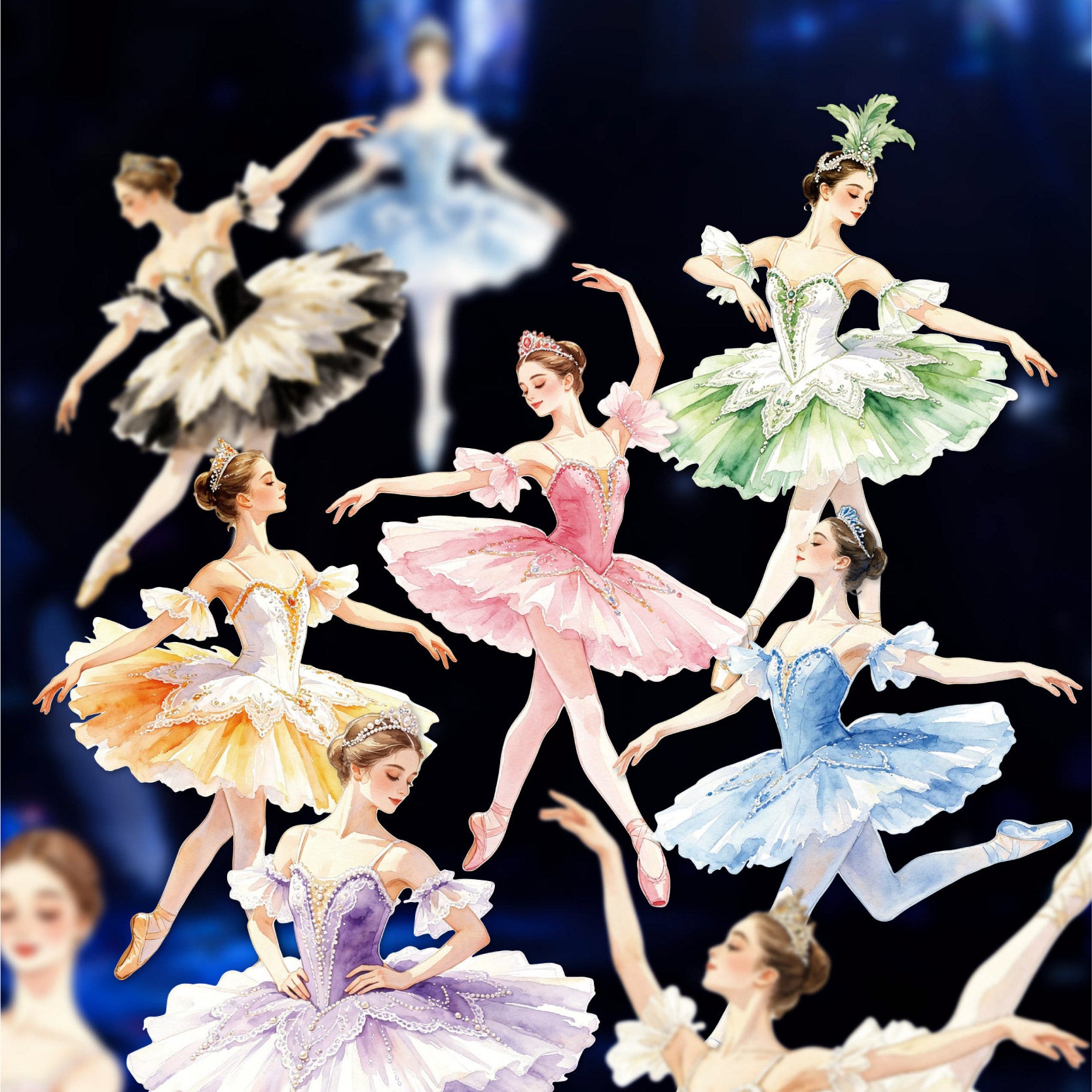 Ballet Girl Paper Sticker